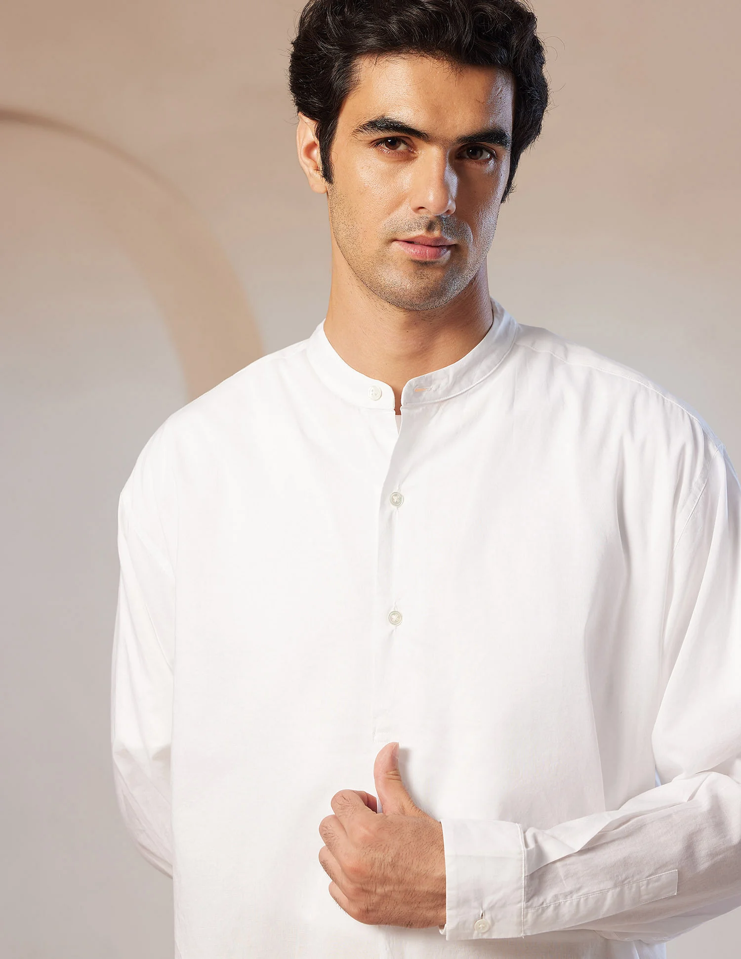 Pacho X Tailored Fit Mandarin Collar Shirt - Image 6