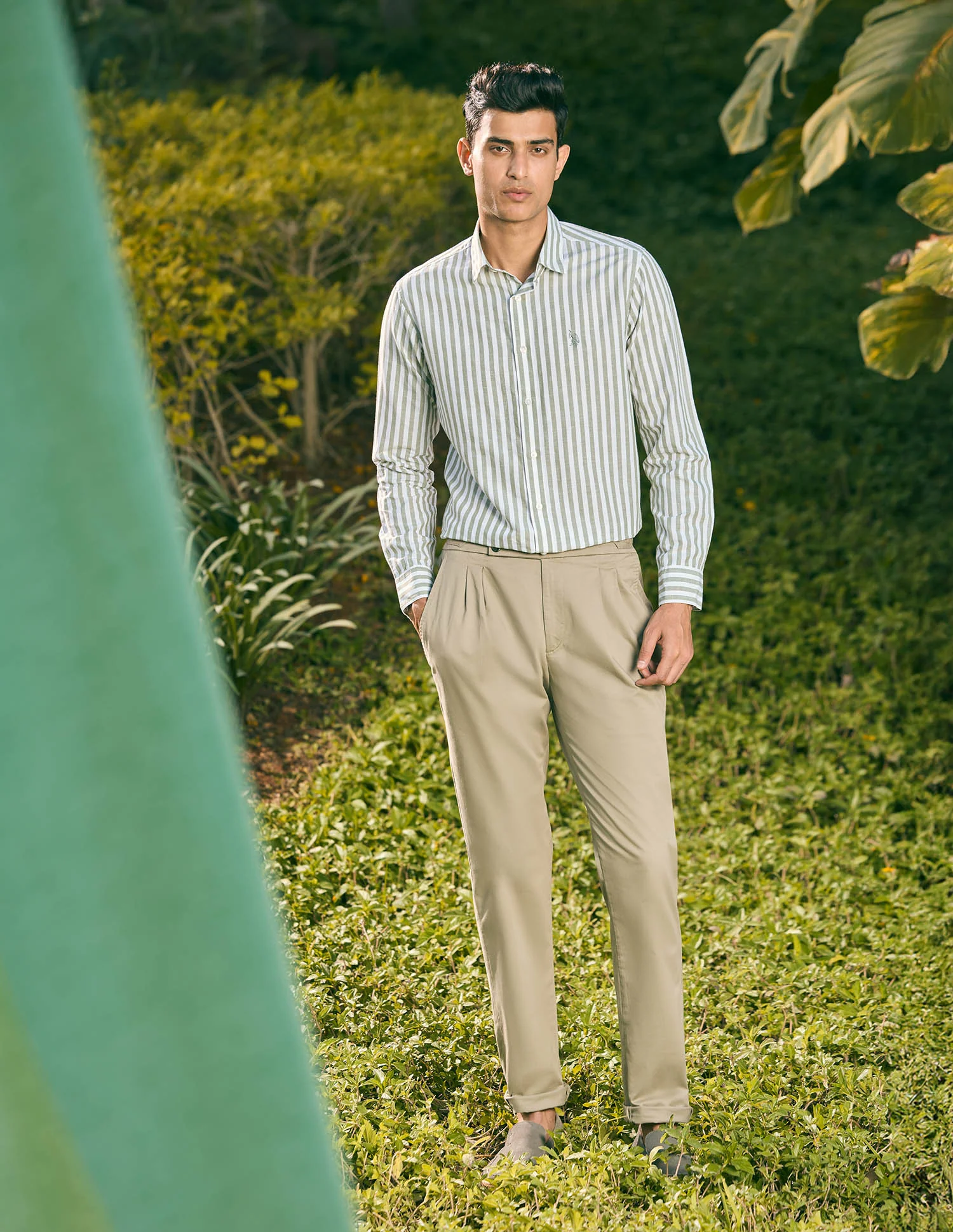 Pacho X Vertical Stripe Cotton Linen Shirt - Image 3