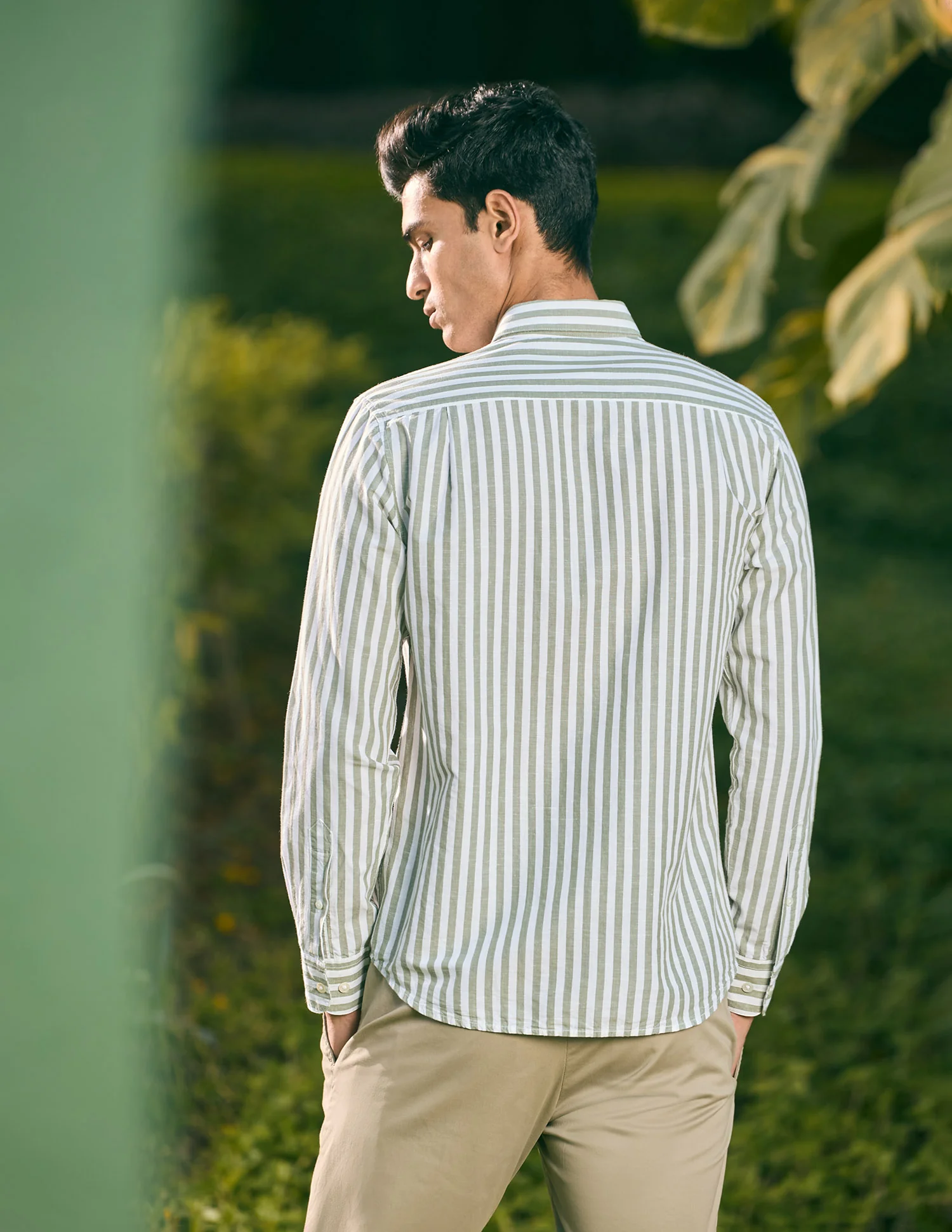 Pacho X Vertical Stripe Cotton Linen Shirt - Image 5