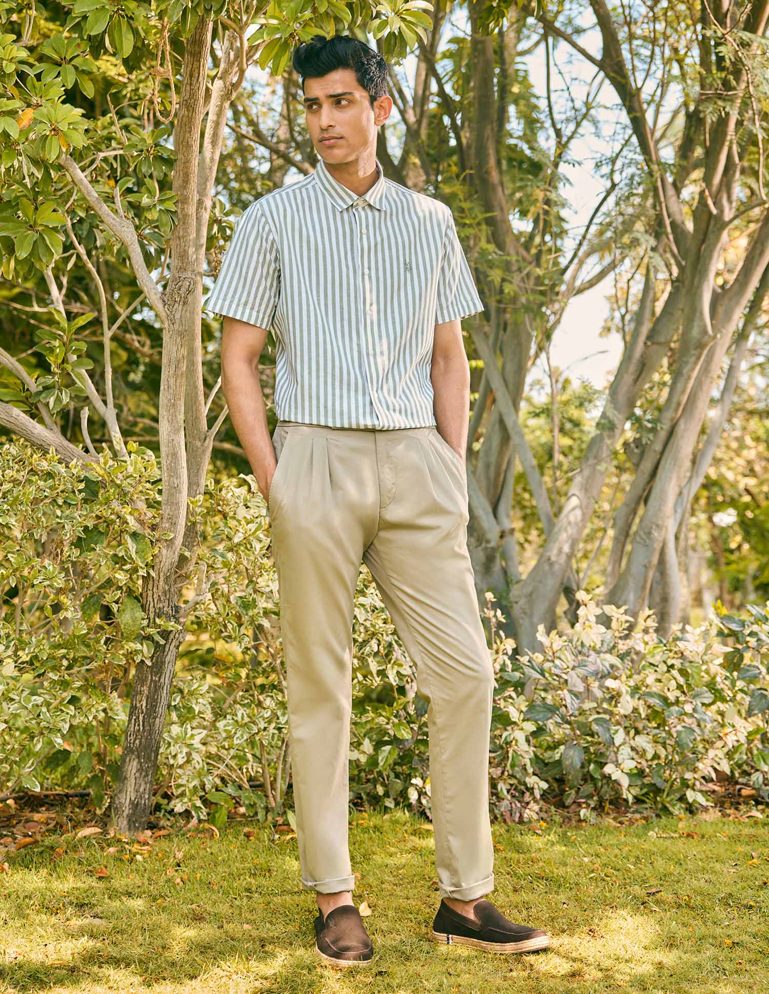 Pacho X Vertical Stripe Cotton Linen Shirt - Image 3