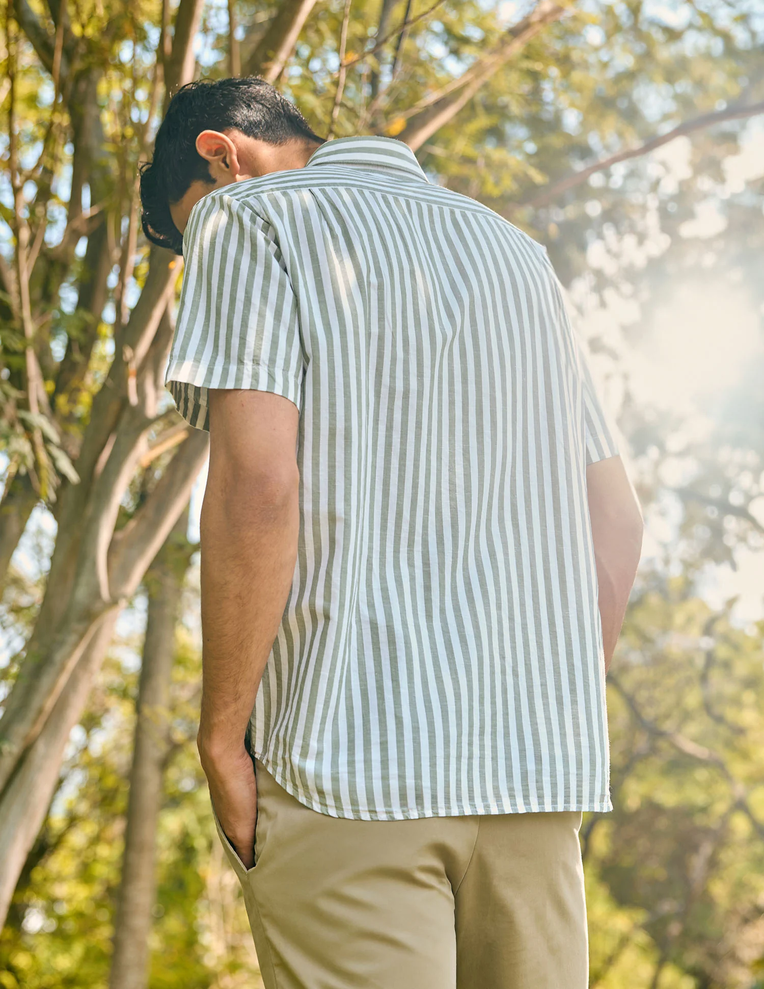Pacho X Vertical Stripe Cotton Linen Shirt - Image 5