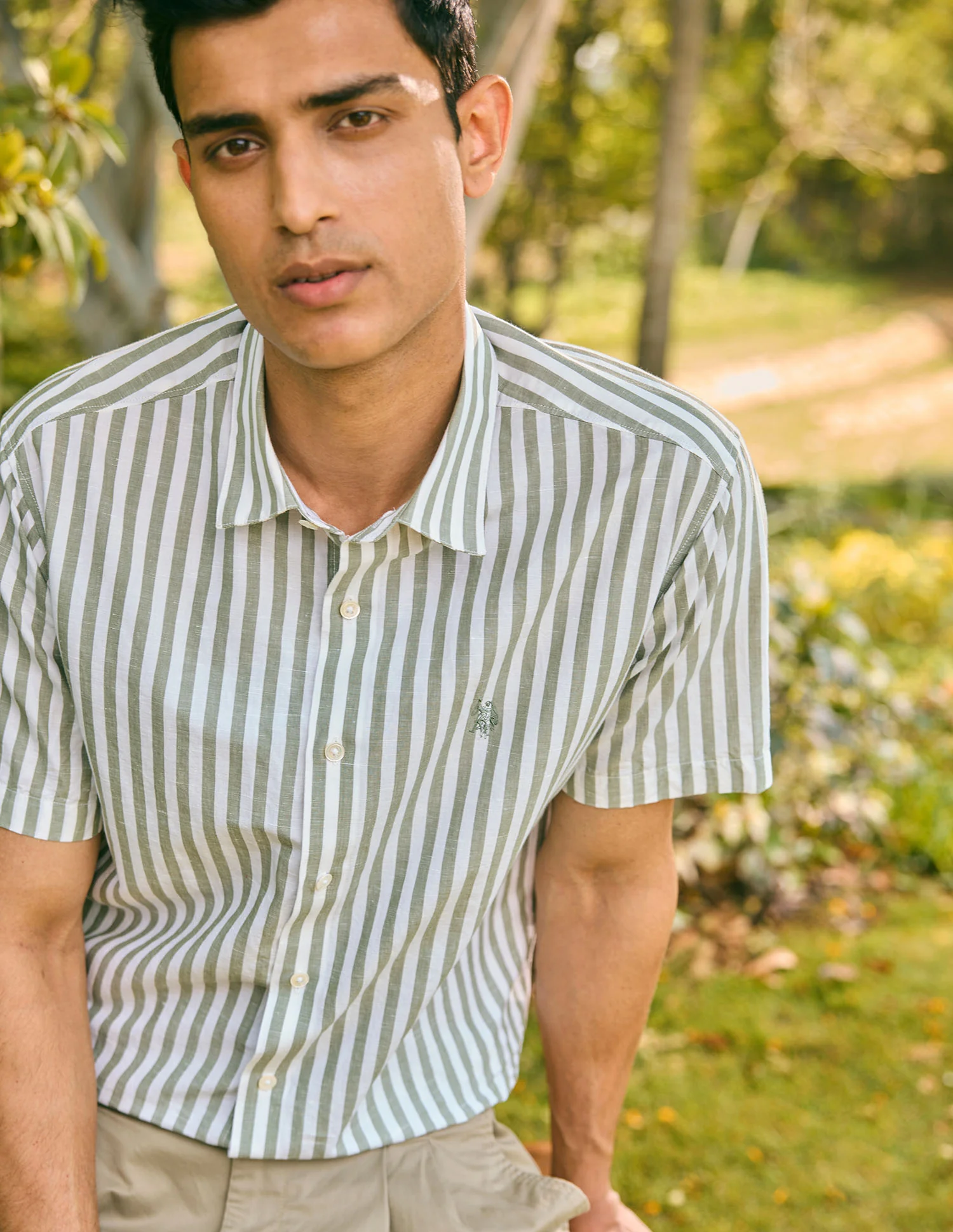 Pacho X Vertical Stripe Cotton Linen Shirt - Image 7