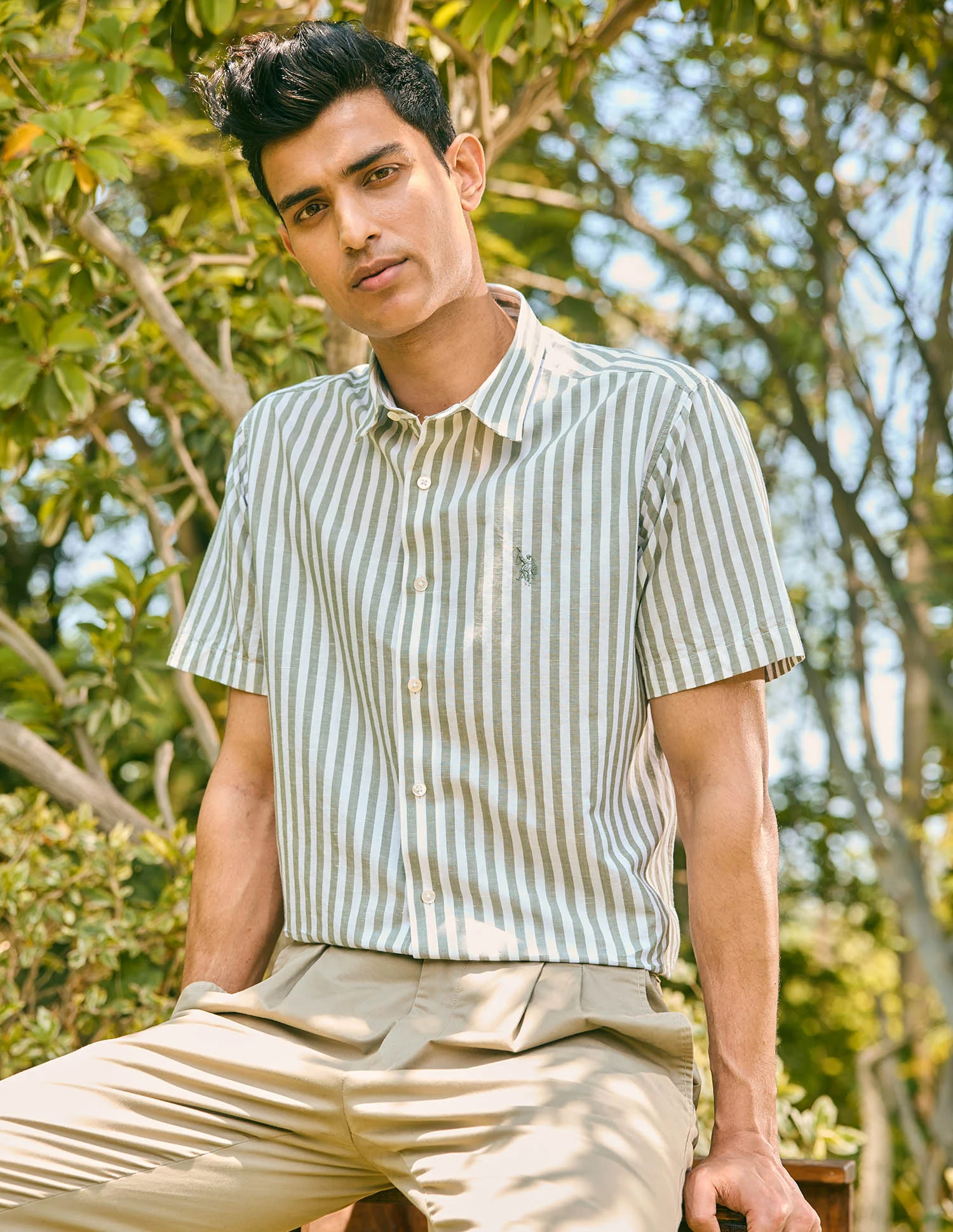 Pacho X Vertical Stripe Cotton Linen Shirt - Image 8