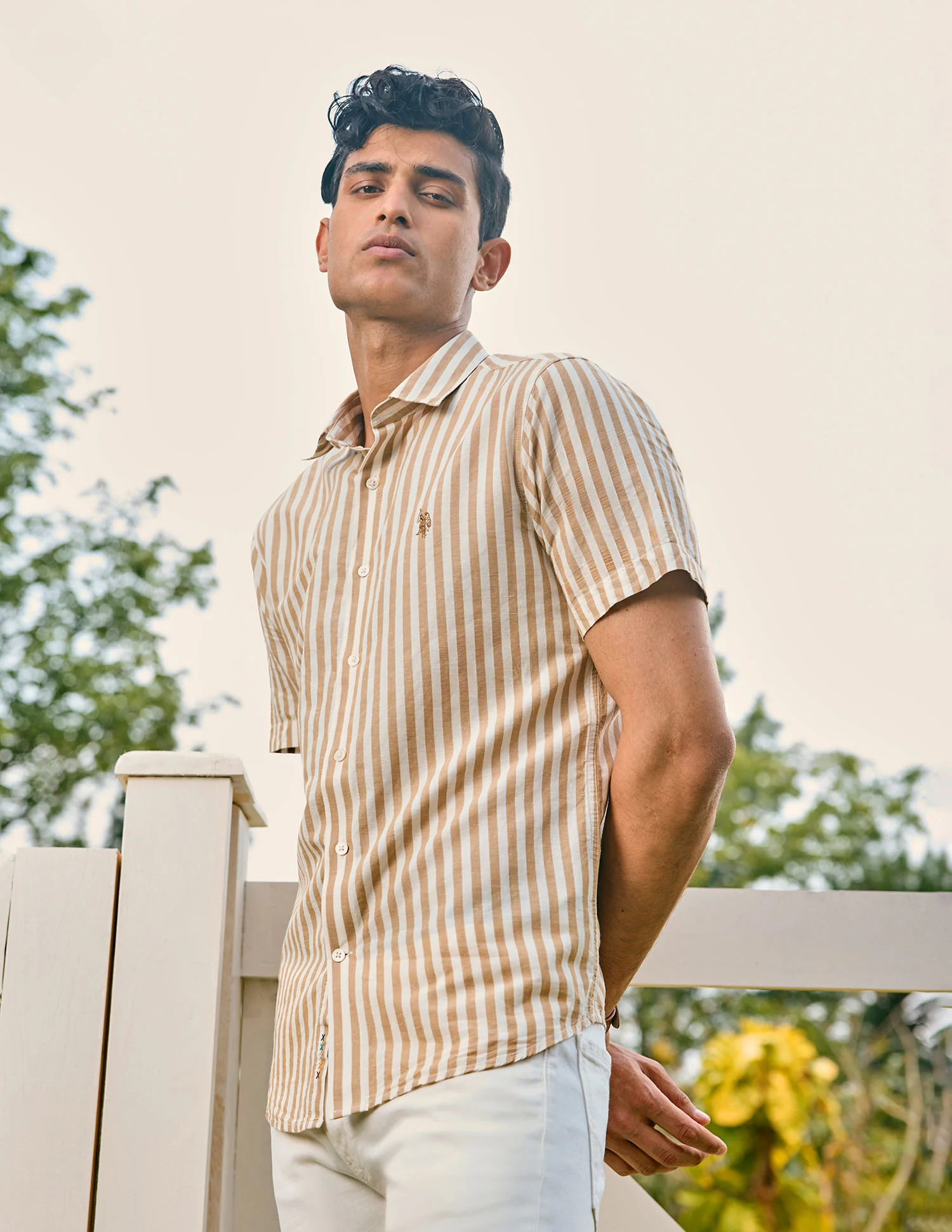 Pacho X Vertical Stripe Cotton Linen Shirt - Image 4