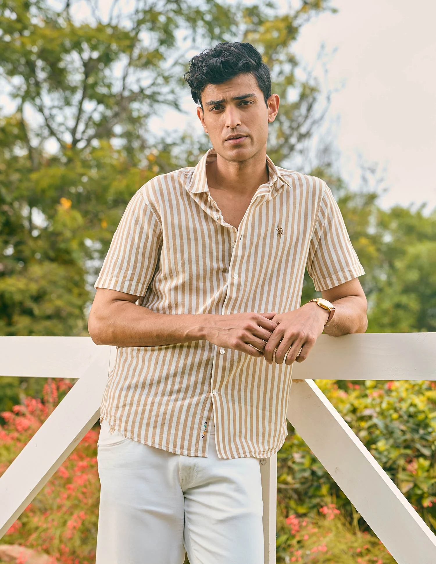 Pacho X Vertical Stripe Cotton Linen Shirt - Image 6