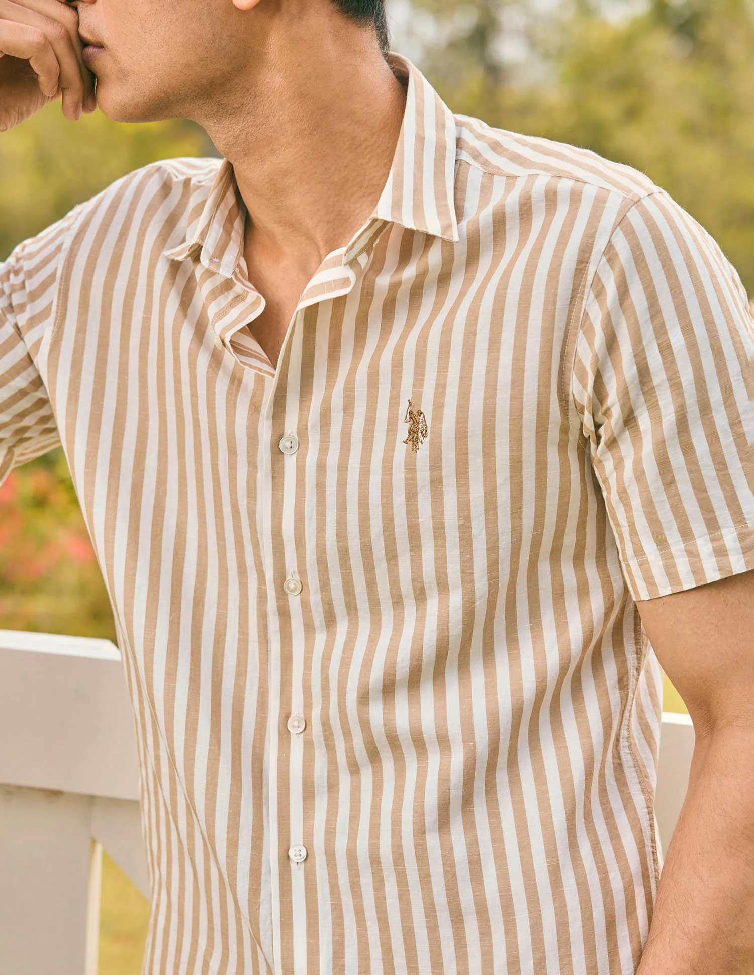 Pacho X Vertical Stripe Cotton Linen Shirt - Image 7