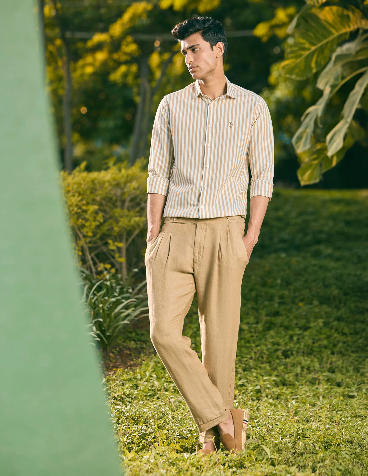 Pacho X Vertical Stripe Cotton Linen Shirt - Image 3