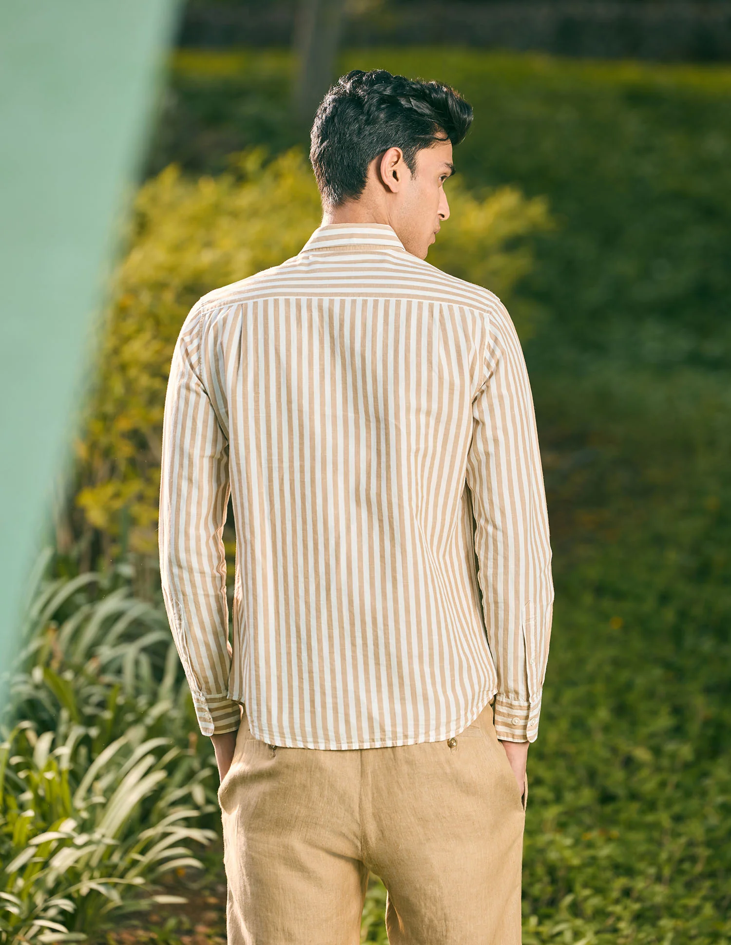 Pacho X Vertical Stripe Cotton Linen Shirt - Image 5