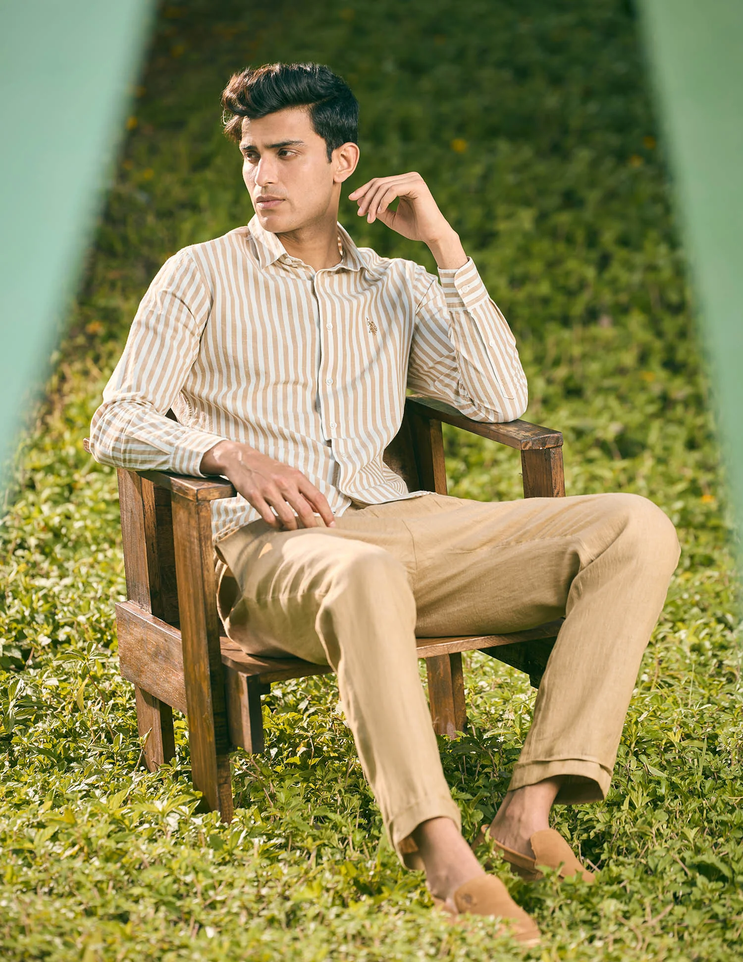Pacho X Vertical Stripe Cotton Linen Shirt - Image 6