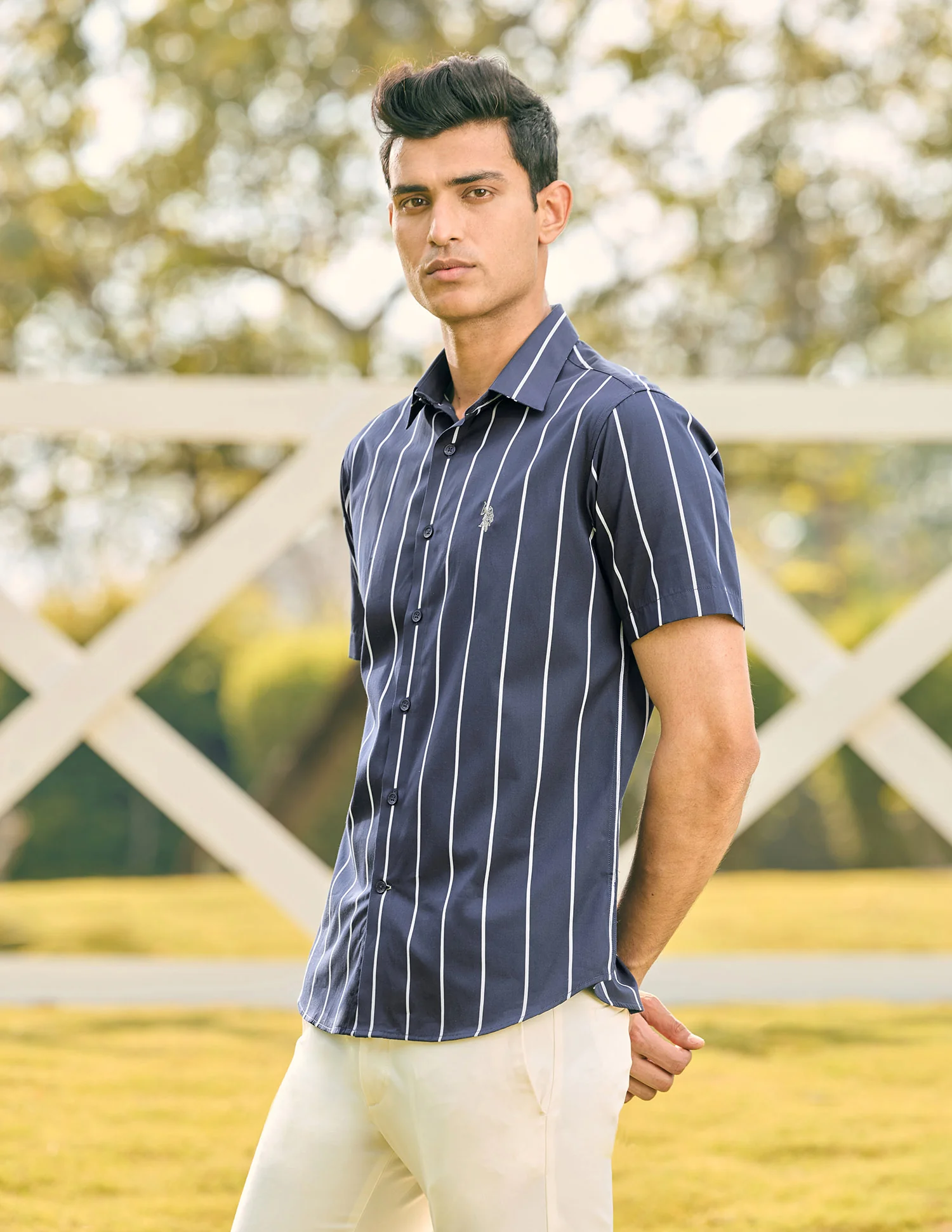 Pacho X Vertical Striped Tailored Fit Shirt - Image 4