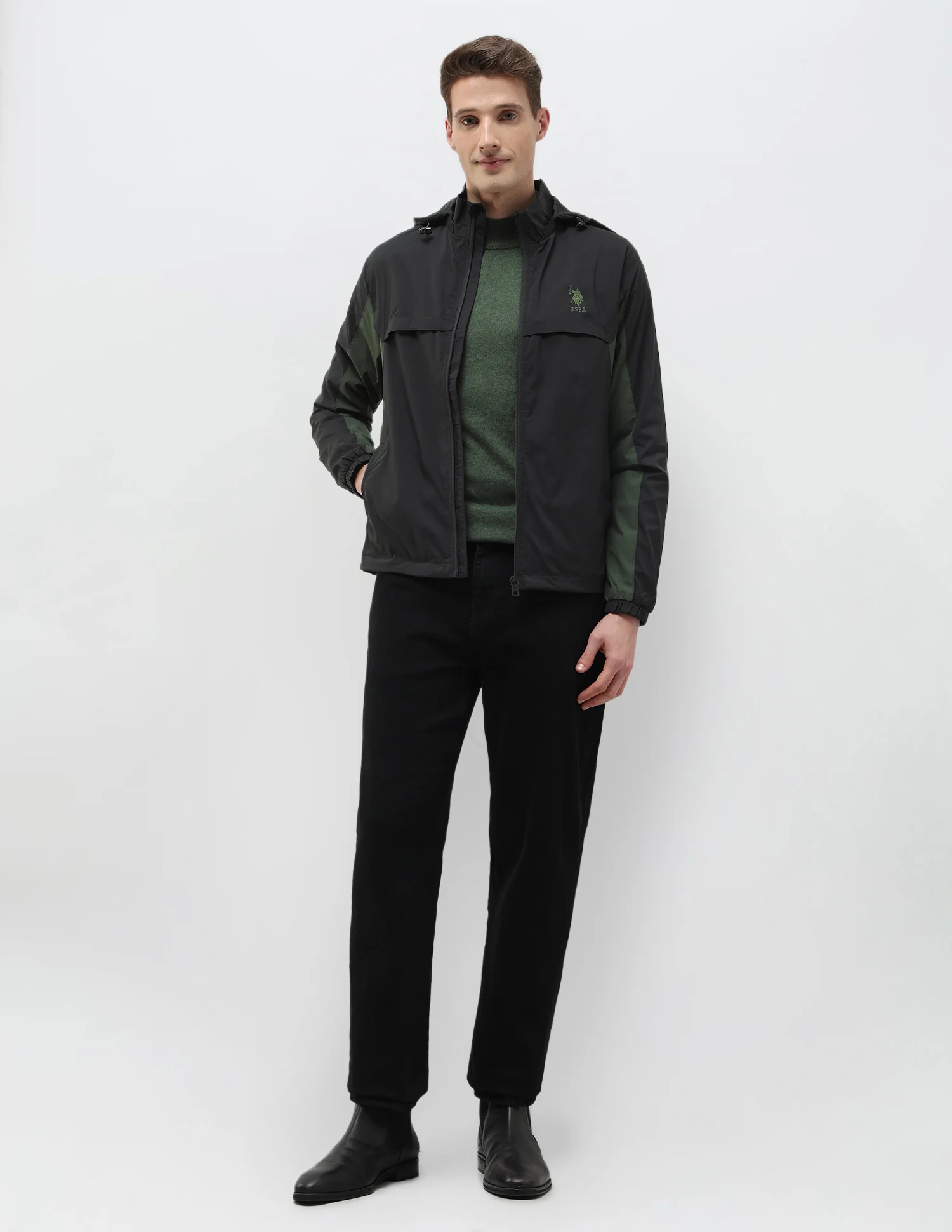 Packable Detachable Hood Colour Blocked Jacket - Image 3