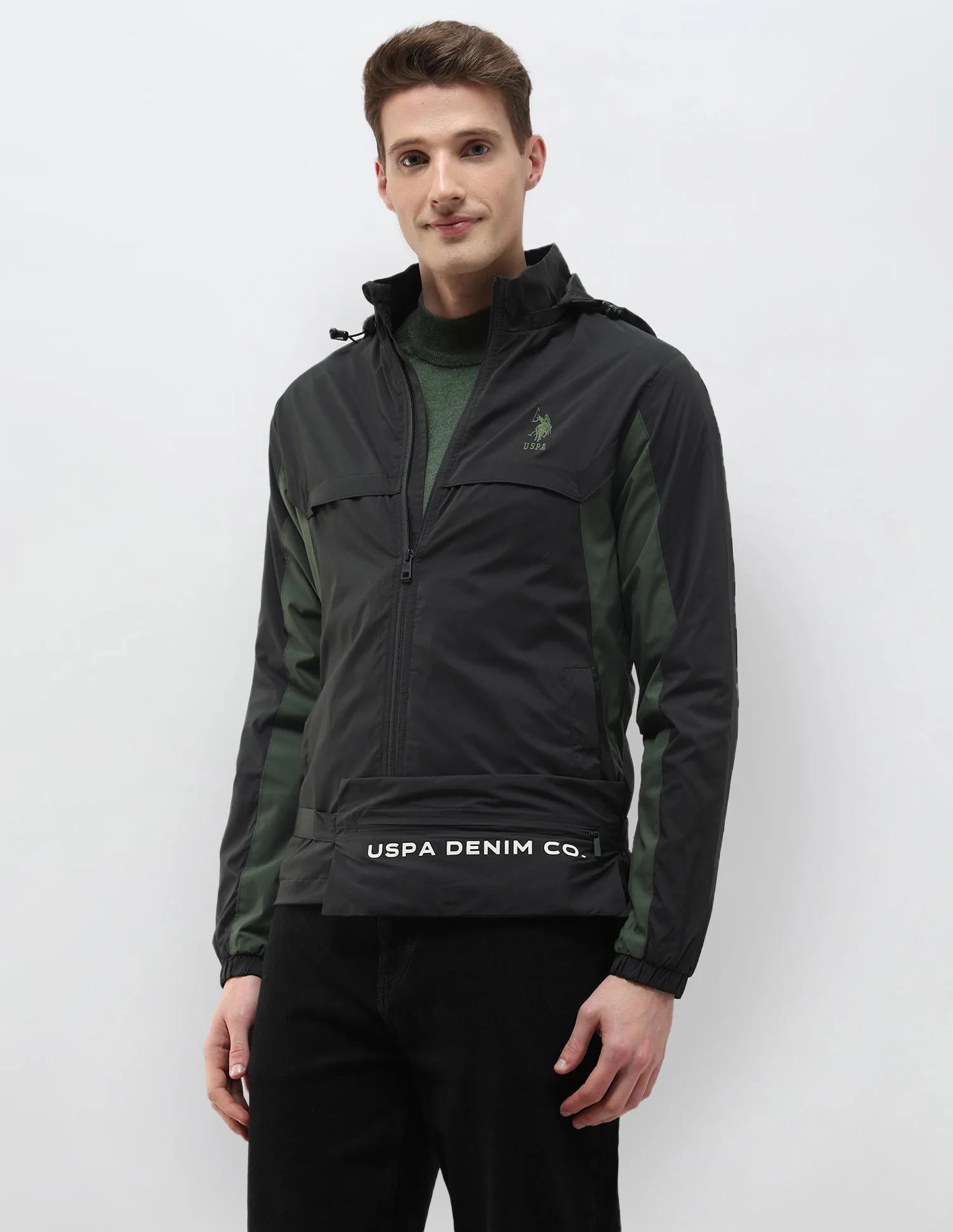 Packable Detachable Hood Colour Blocked Jacket - Image 8