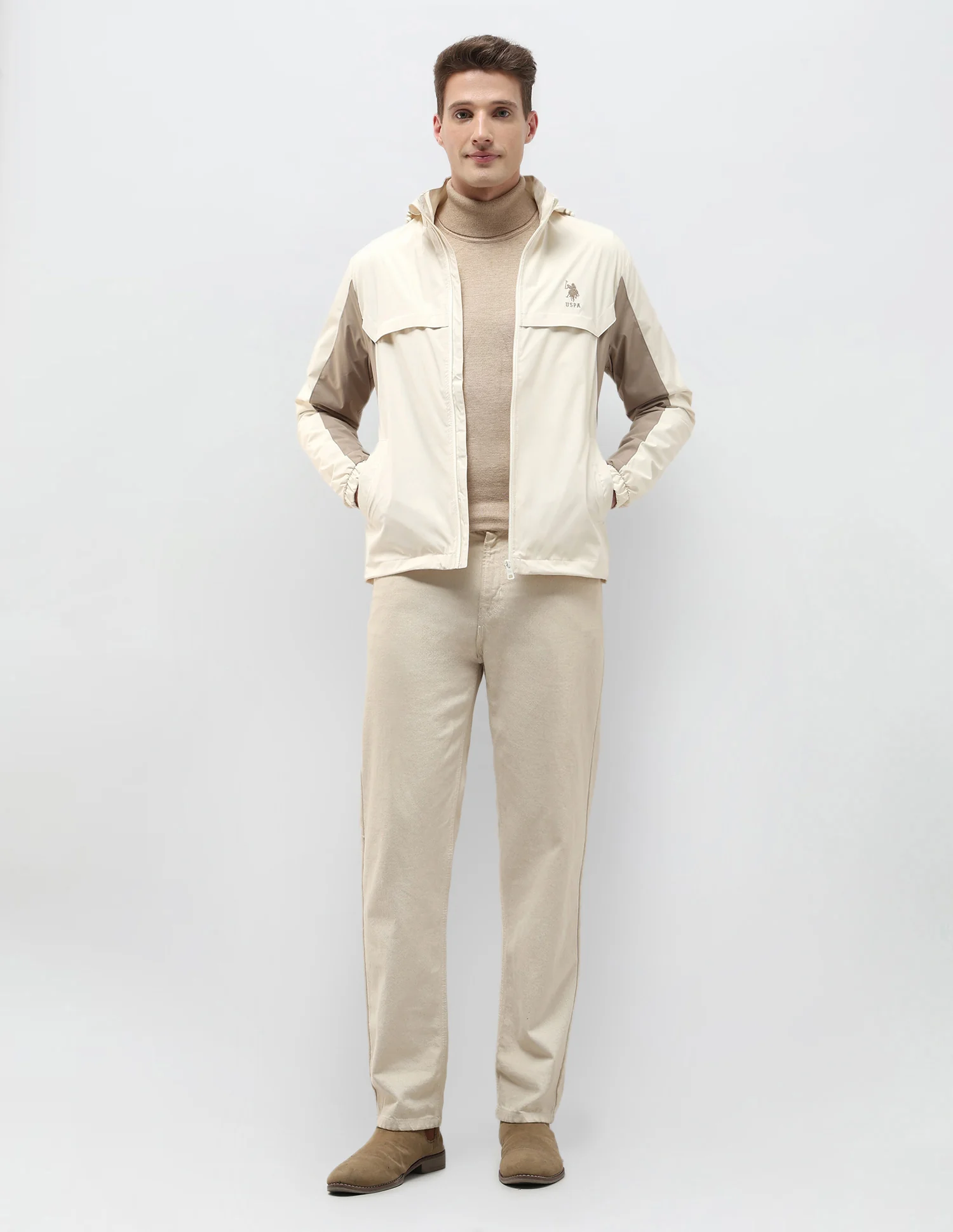 Packable Detachable Hood Colour Blocked Jacket - Image 3