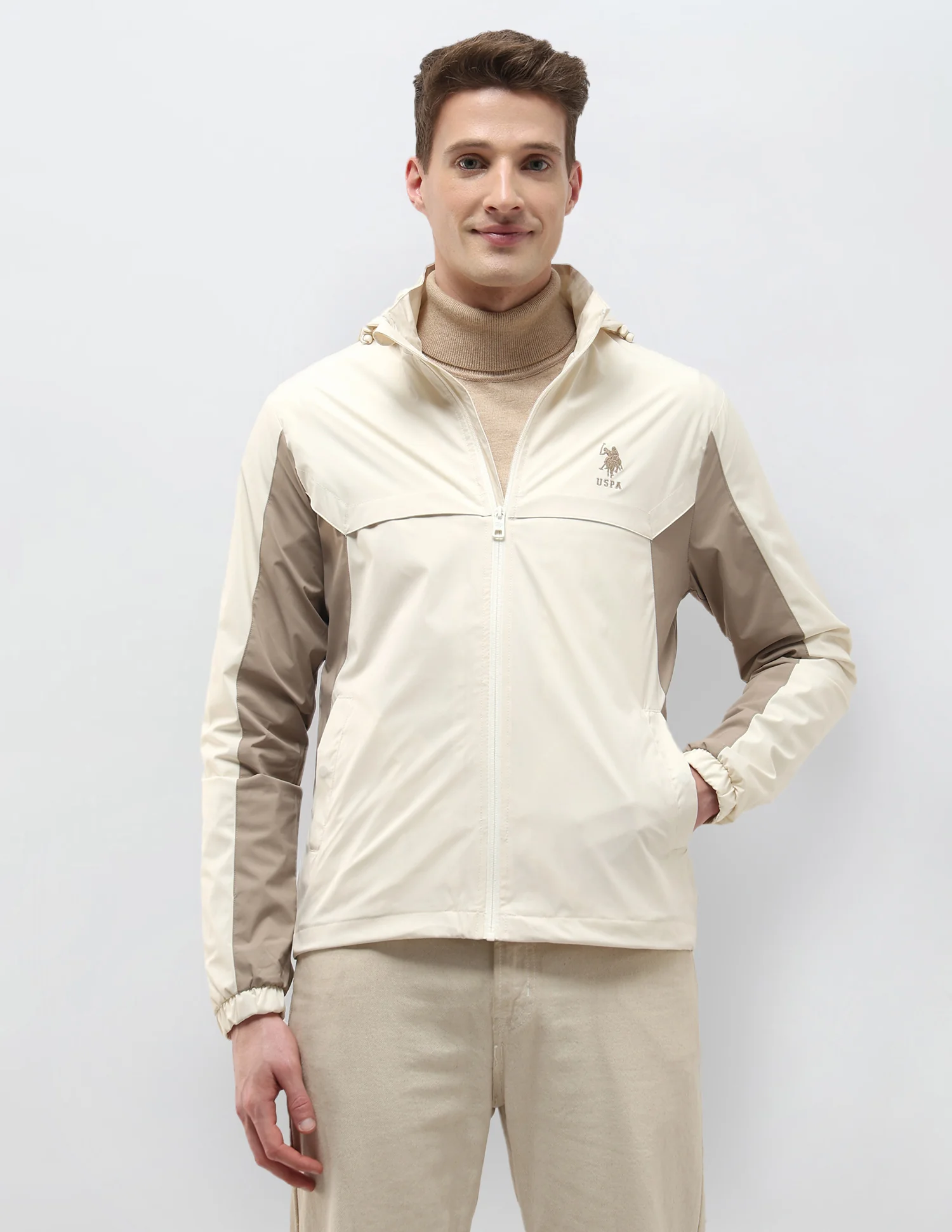 Packable Detachable Hood Colour Blocked Jacket - Image 6