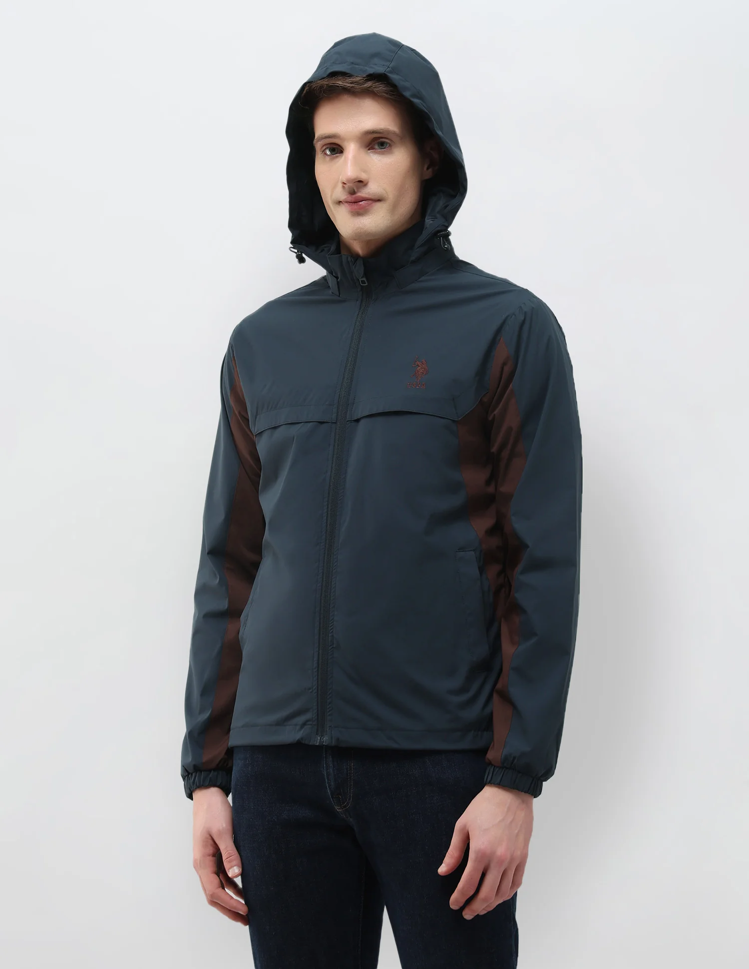 Packable Detachable Hood Colour Blocked Jacket - Image 4