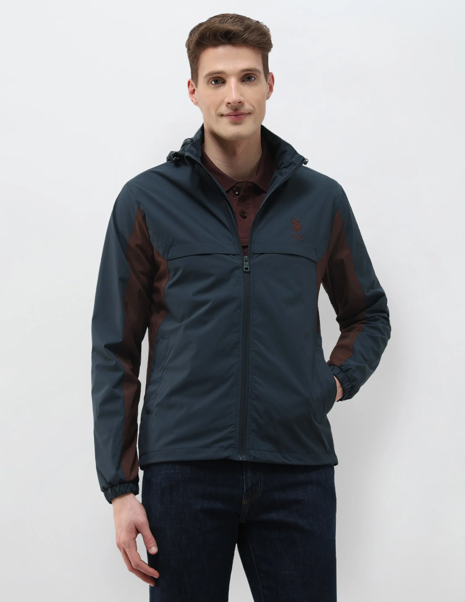 Packable Detachable Hood Colour Blocked Jacket - Image 6