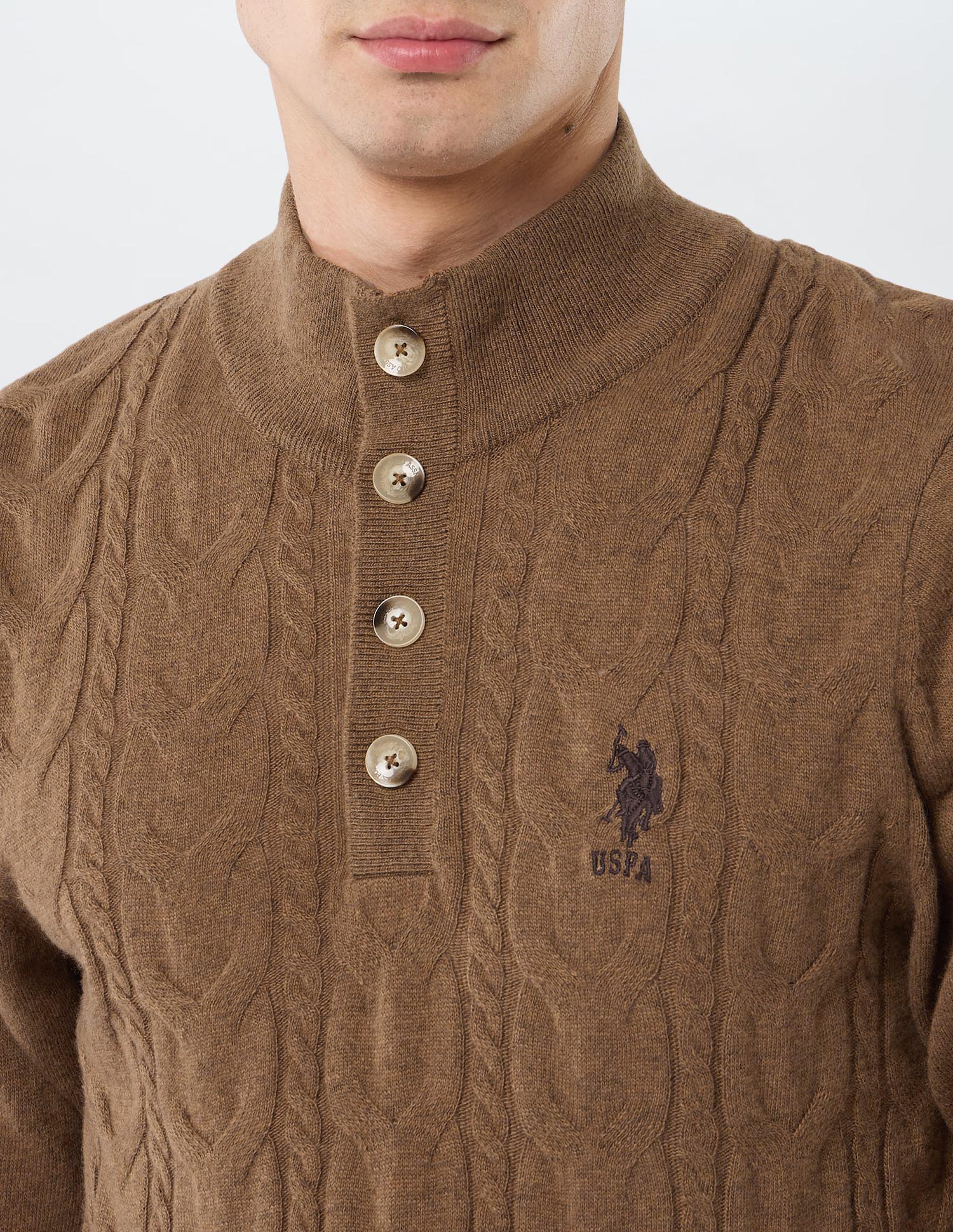 Patterned Cable Knit Regular Fit Sweater - Image 7