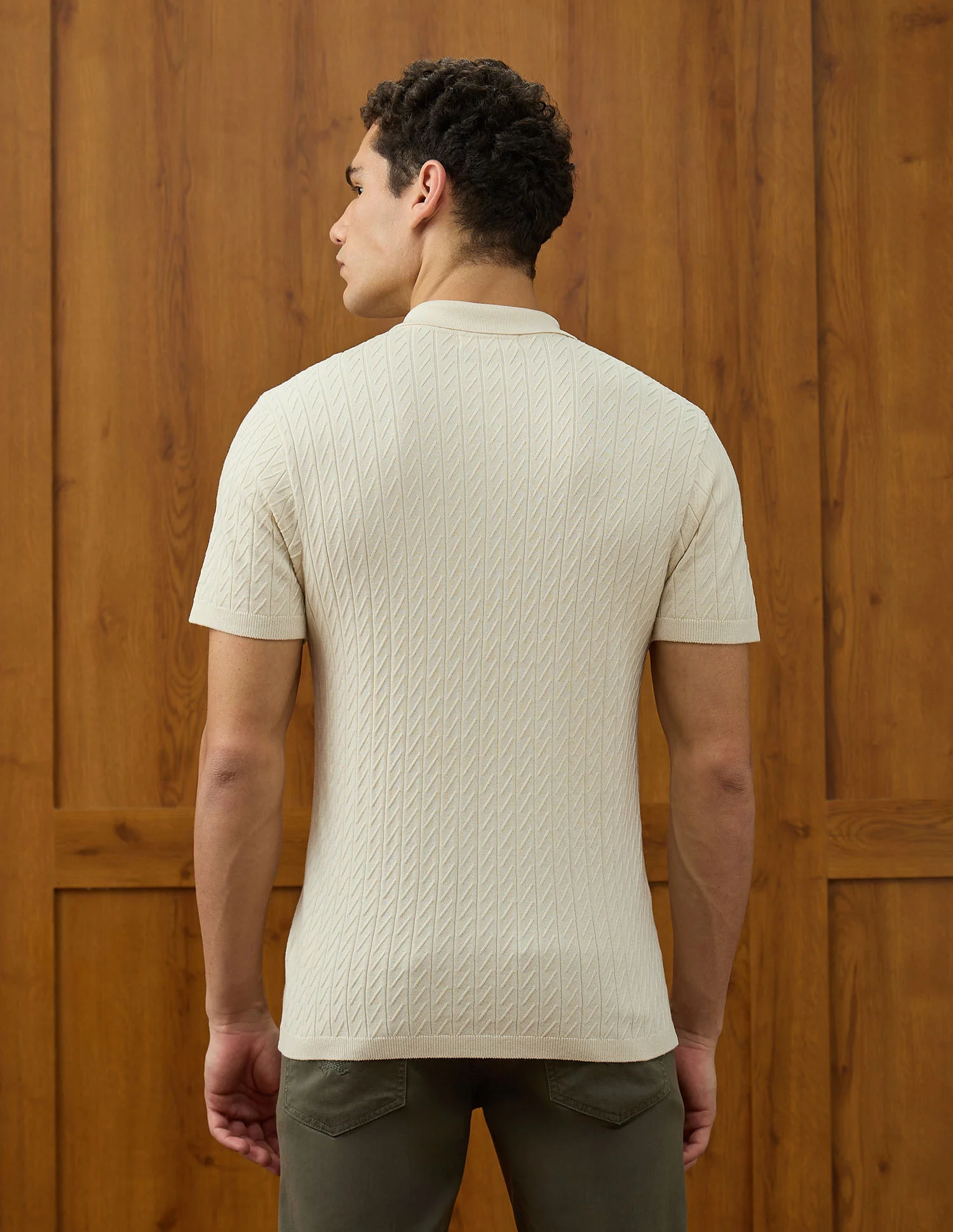 Patterned Knit Equestrian Aisle Theater Polo Shirt - Image 5