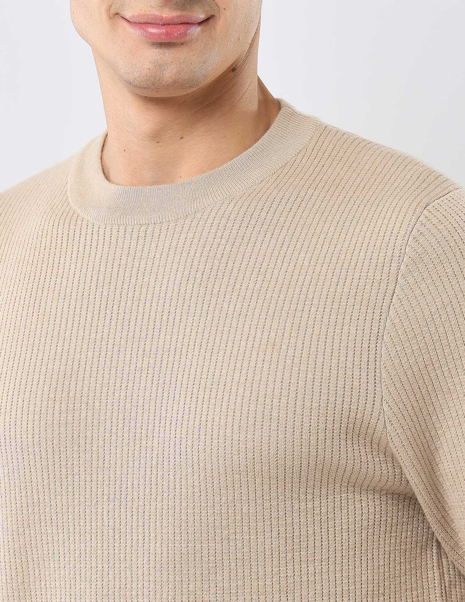 Patterned Knit Regular Fit Sweater - Image 7