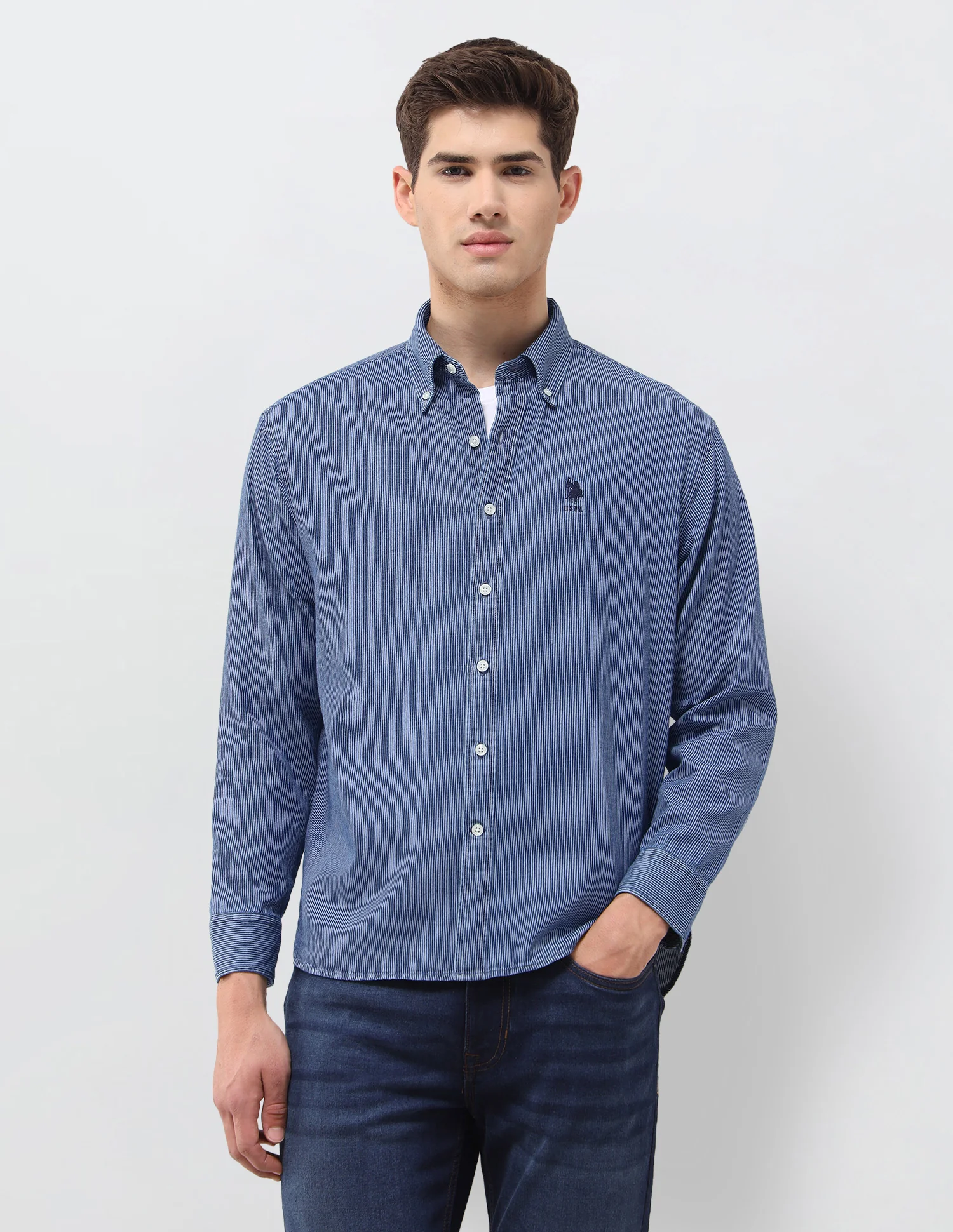 Pinstriped Dobby Shirt - Image 6
