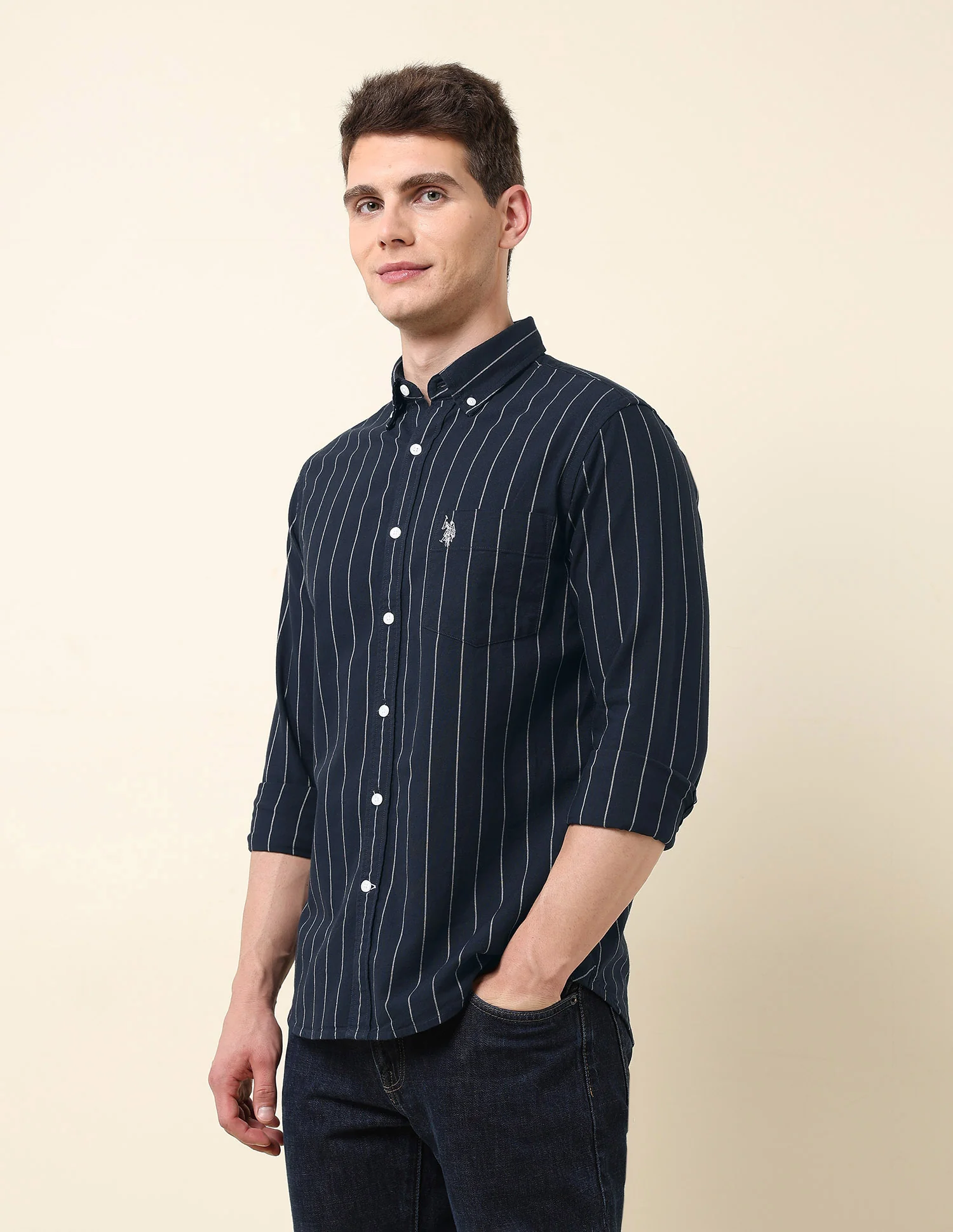 Pinstriped Oxford Shirt - Image 4