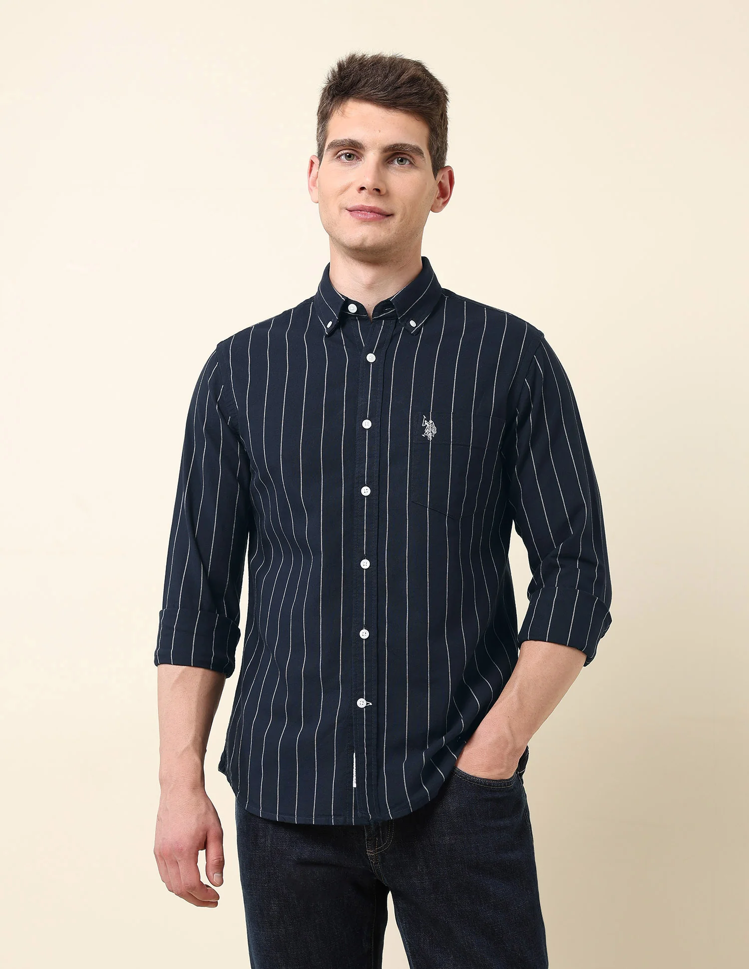 Pinstriped Oxford Shirt - Image 6