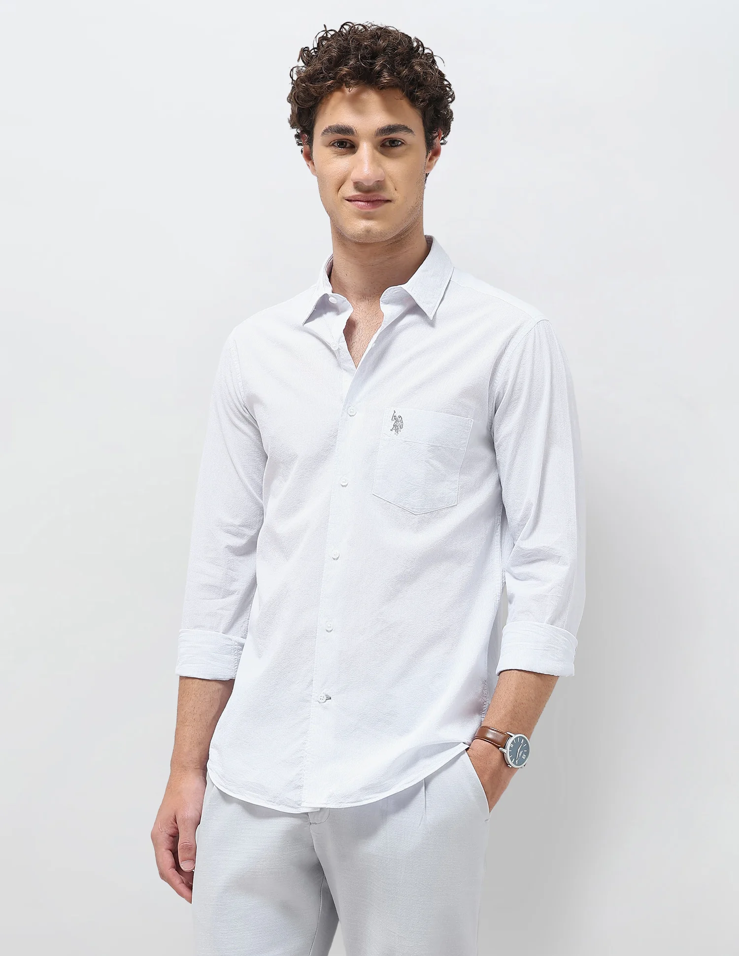 Pinstriped Seersucker Shirt