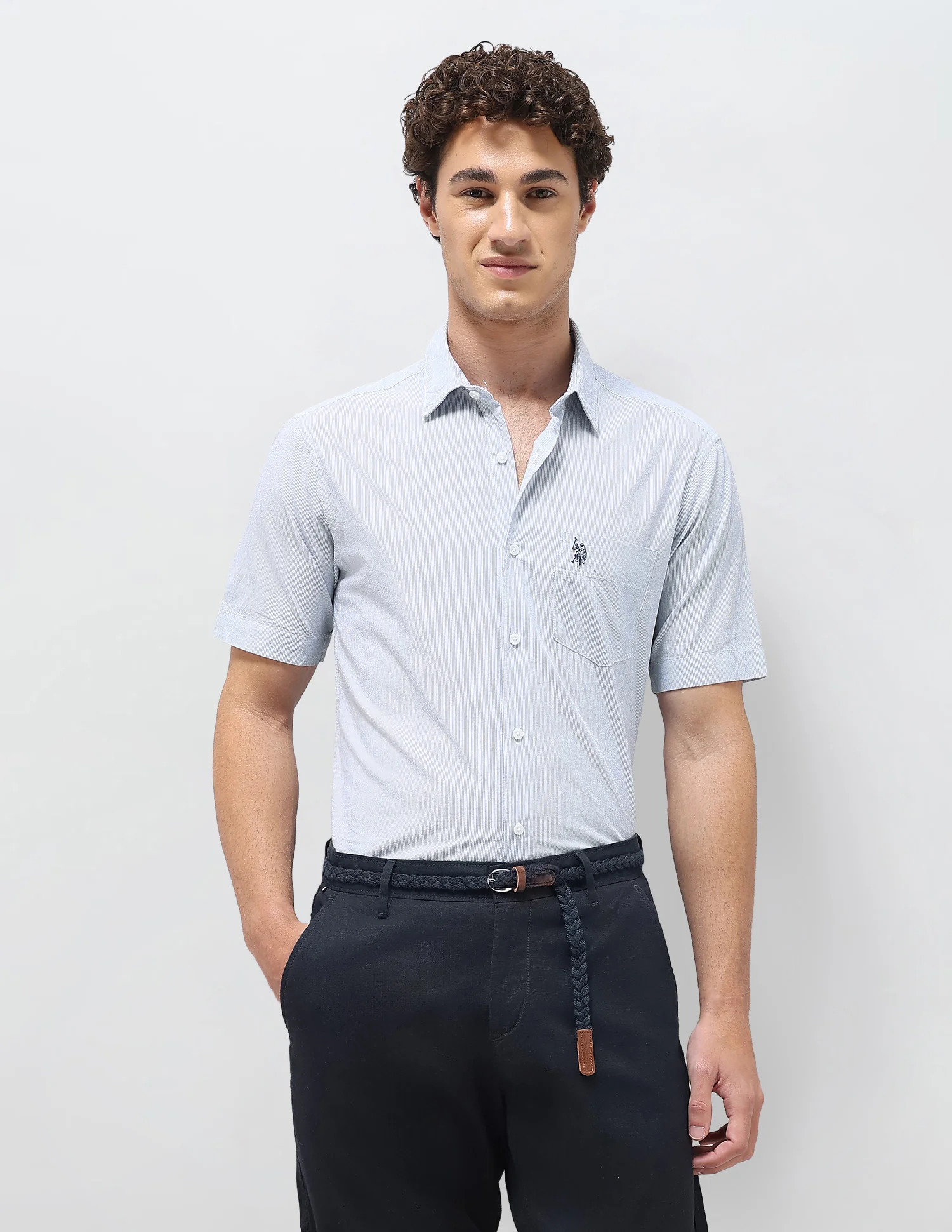 Pinstriped Seersucker Shirt