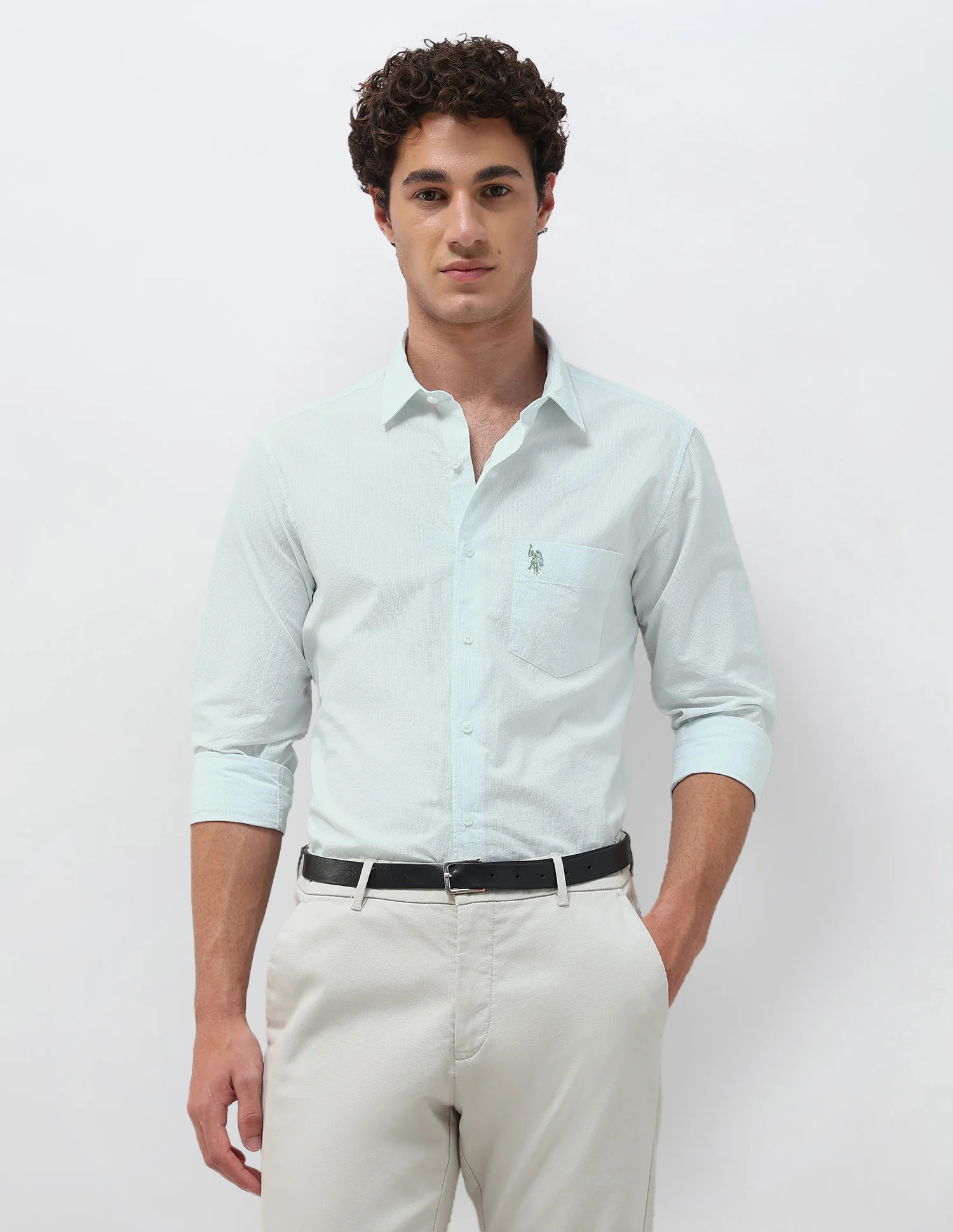 Pinstriped Seersucker Shirt