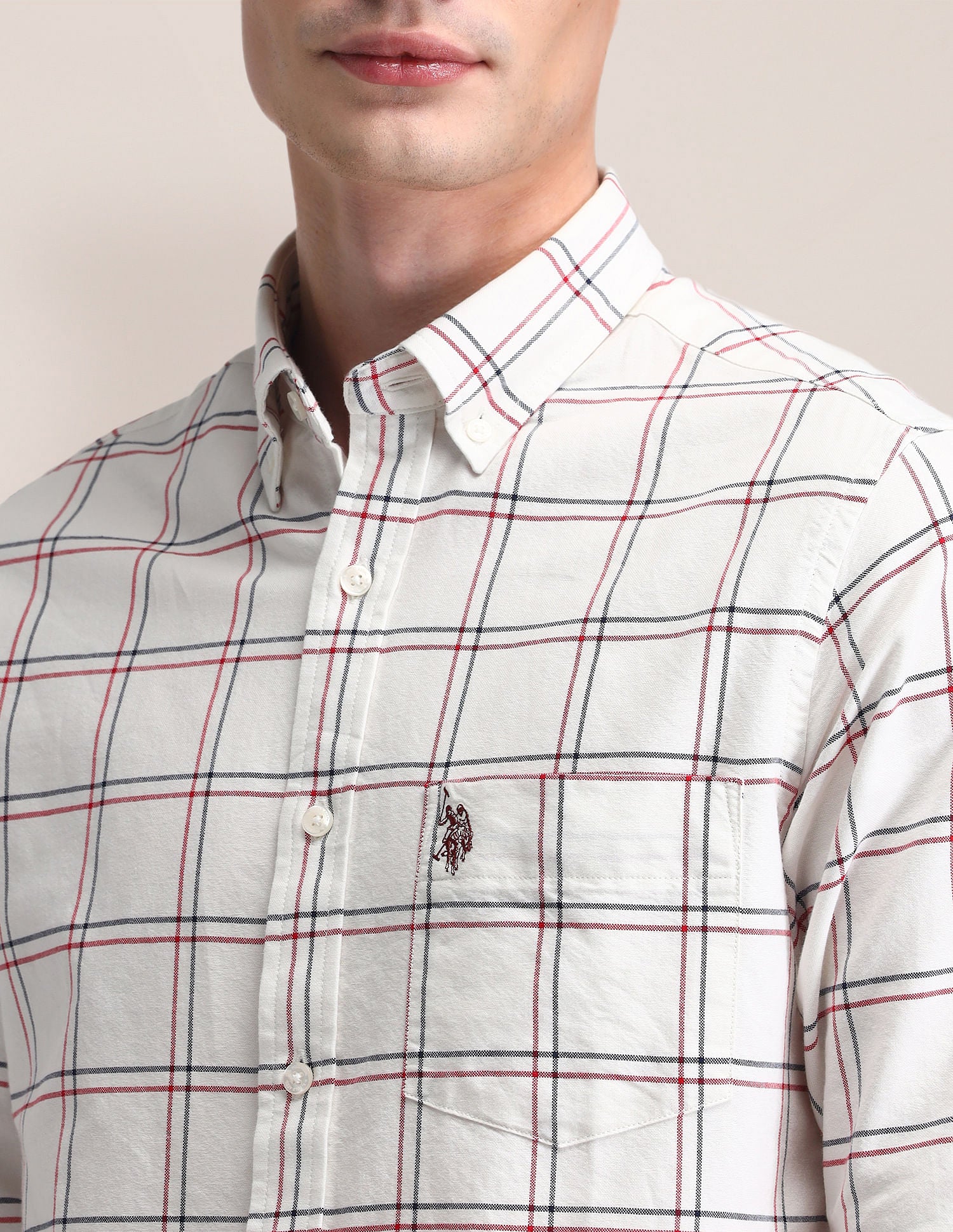 Plaid Check Oxford Shirt - Image 7