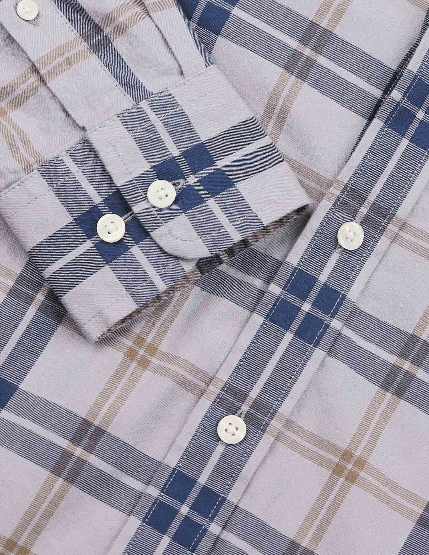 Plaid Checked Pure Cotton Shirt - Image 8