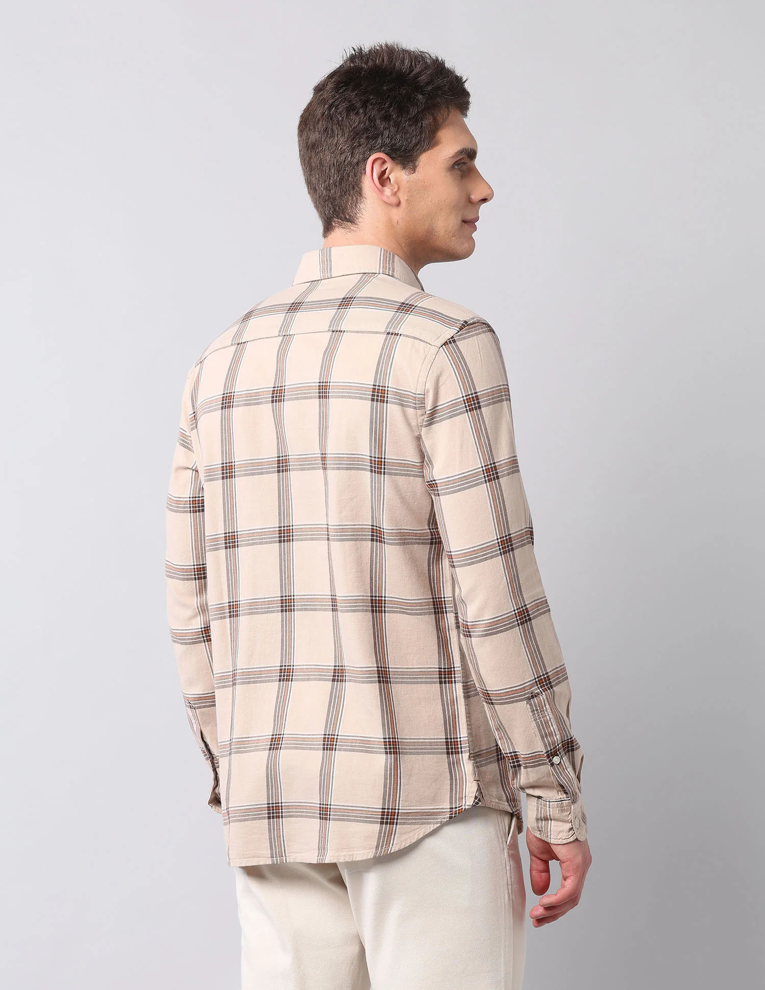 Plaid Checked Pure Cotton Shirt - Image 5
