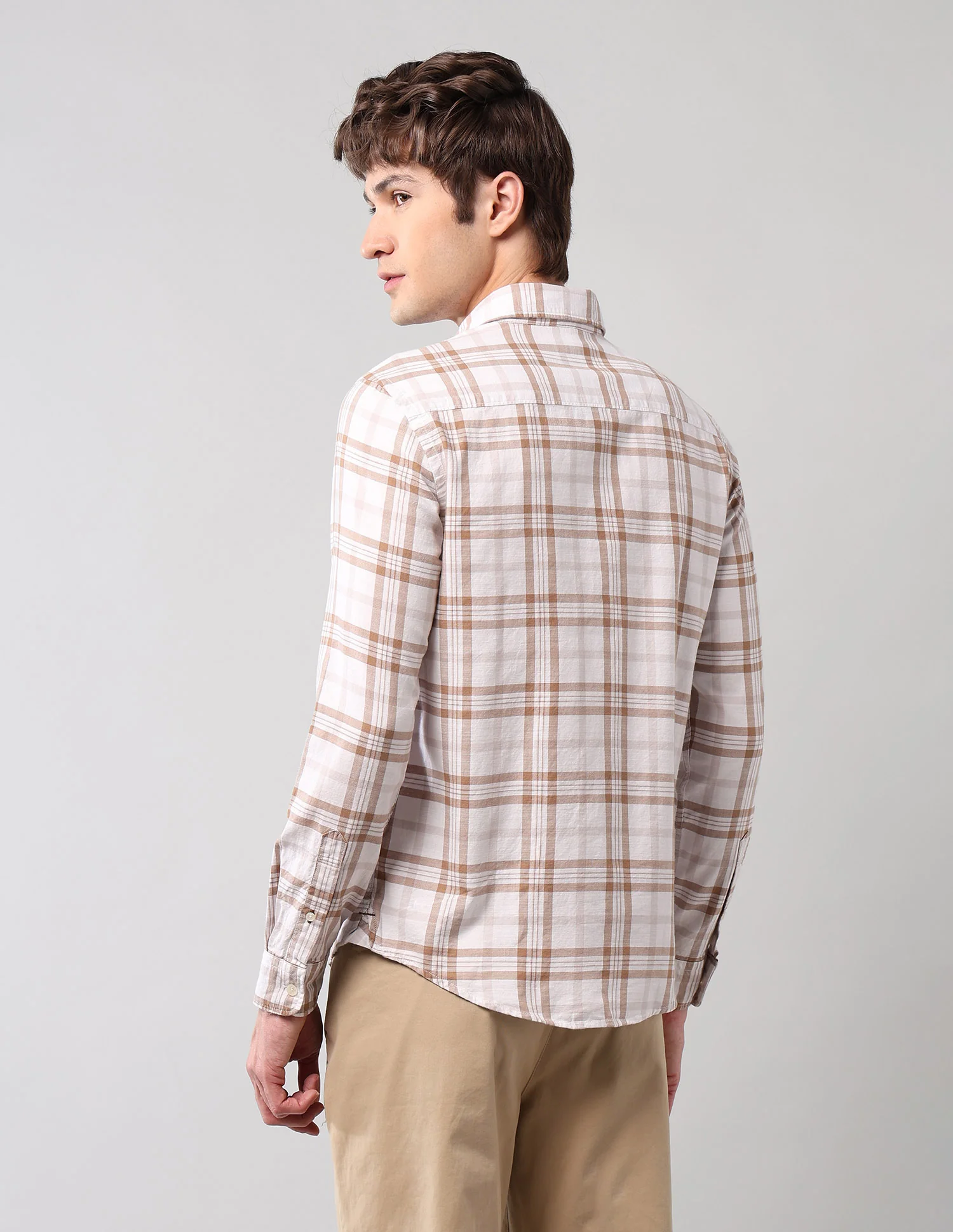 Plaid Checked Pure Cotton Shirt - Image 5