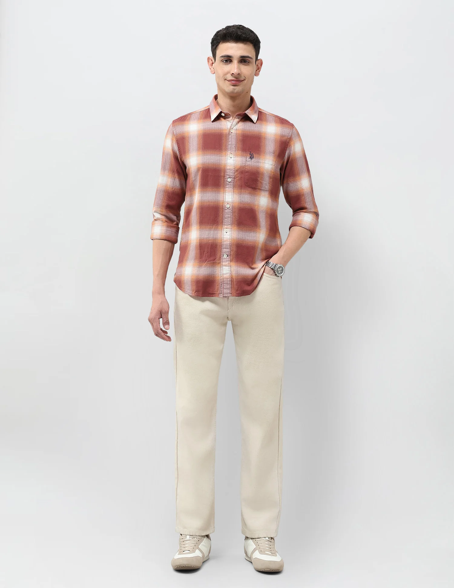 Plaid Checked Regular Fit Shirt - Image 3