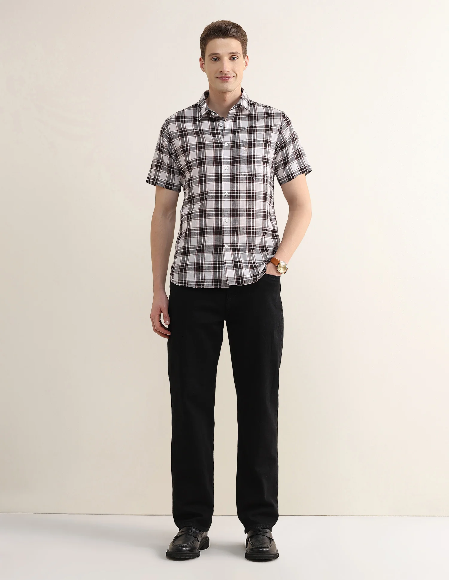 Plaid Checked Regular Fit Shirt - Image 3
