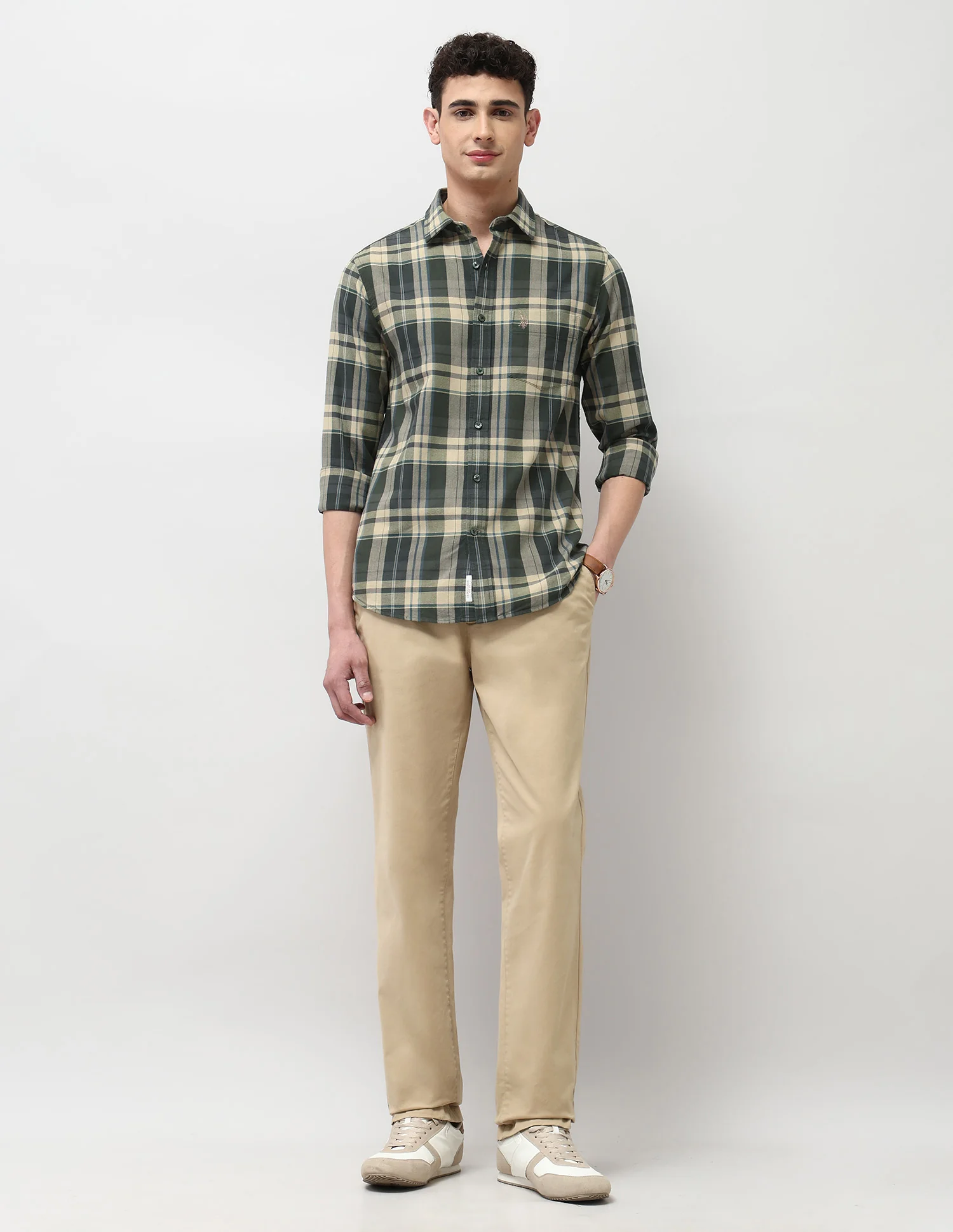 Plaid Checked Tailored Fit Shirt - Image 3