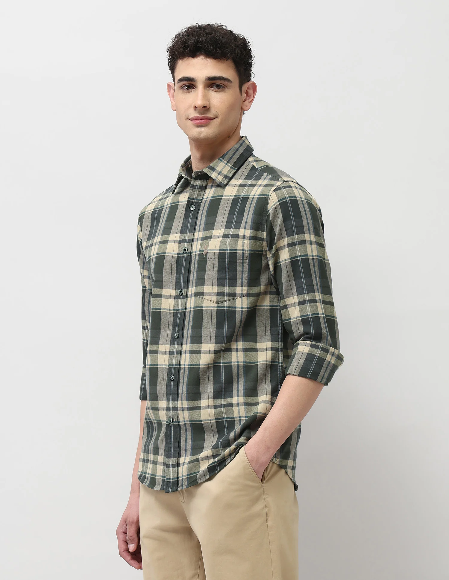 Plaid Checked Tailored Fit Shirt - Image 4