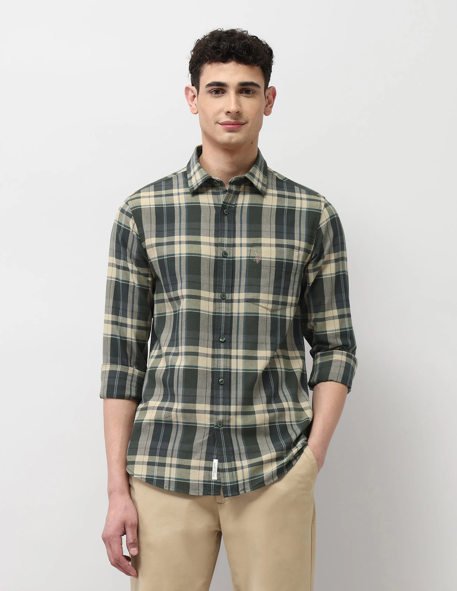 Plaid Checked Tailored Fit Shirt - Image 6