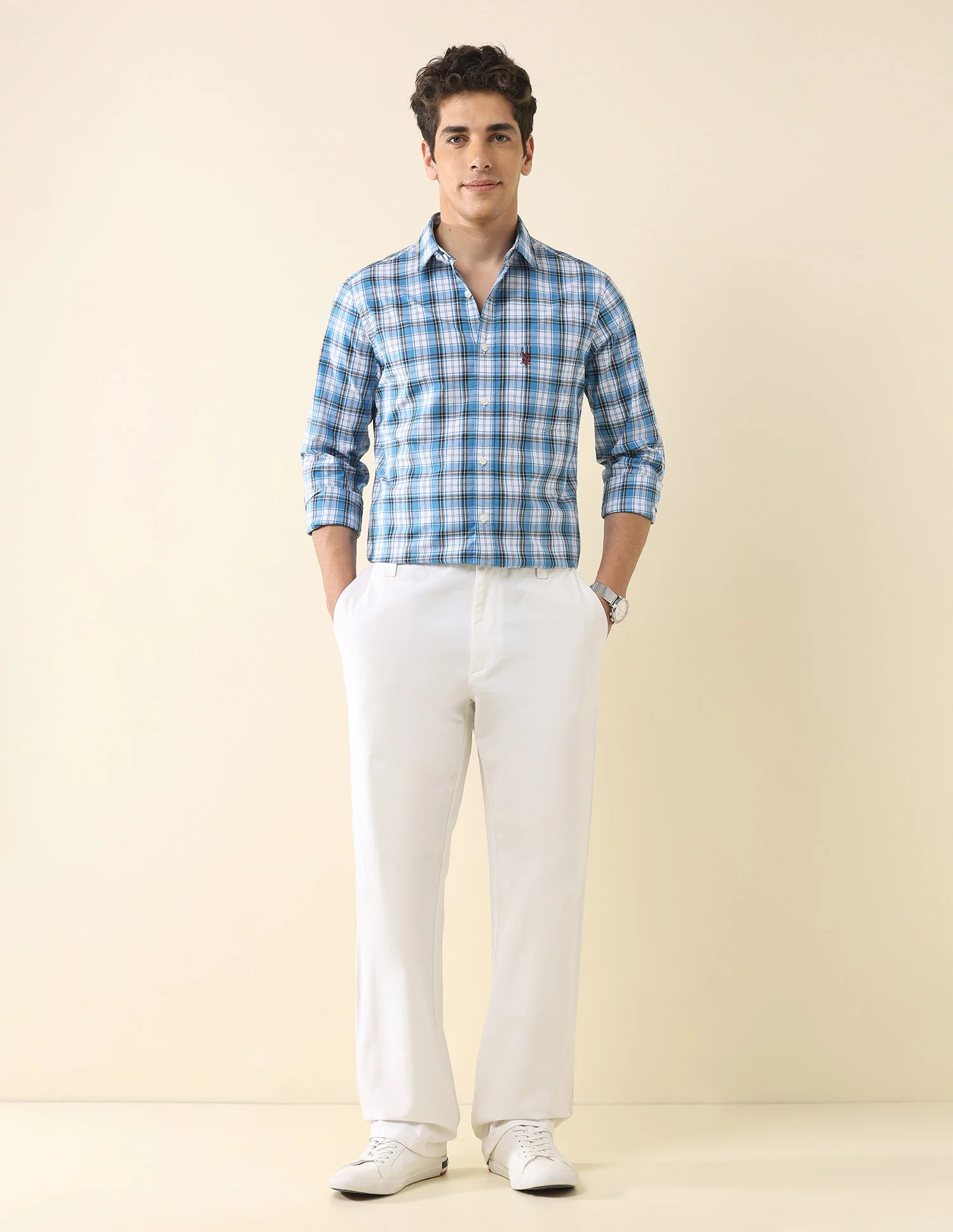Plaid Checked Tailored Fit Shirt - Image 3