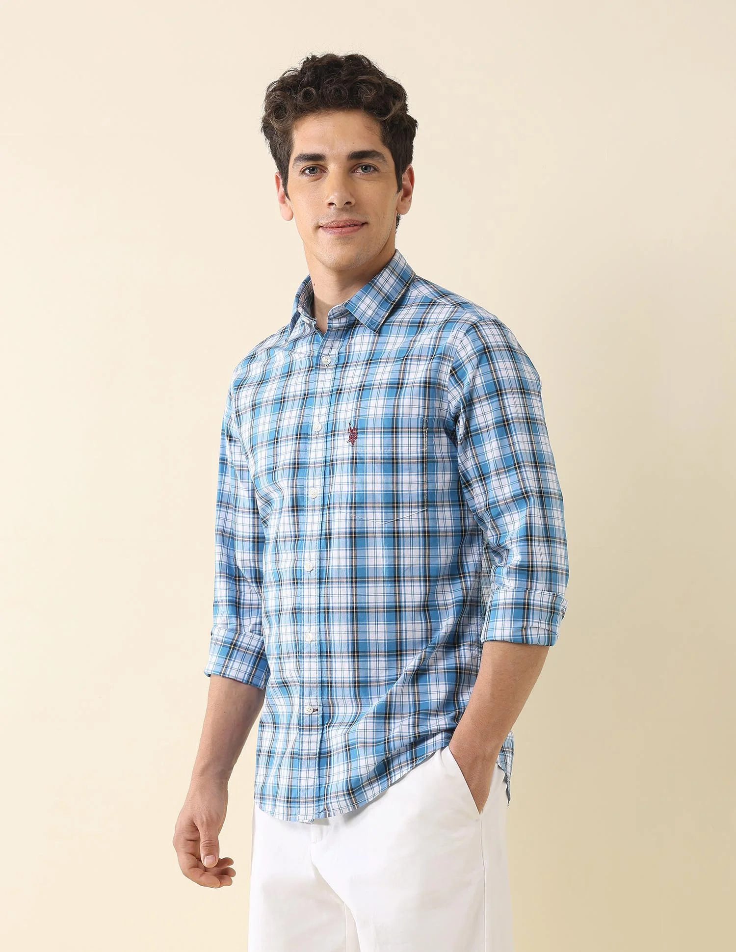 Plaid Checked Tailored Fit Shirt - Image 4