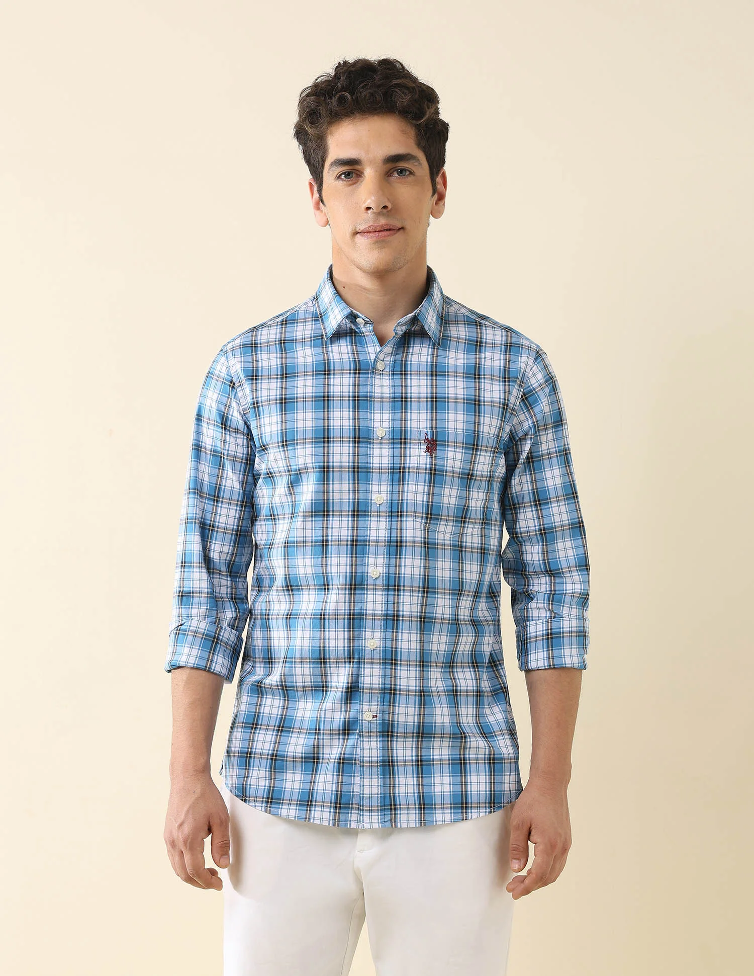 Plaid Checked Tailored Fit Shirt - Image 6