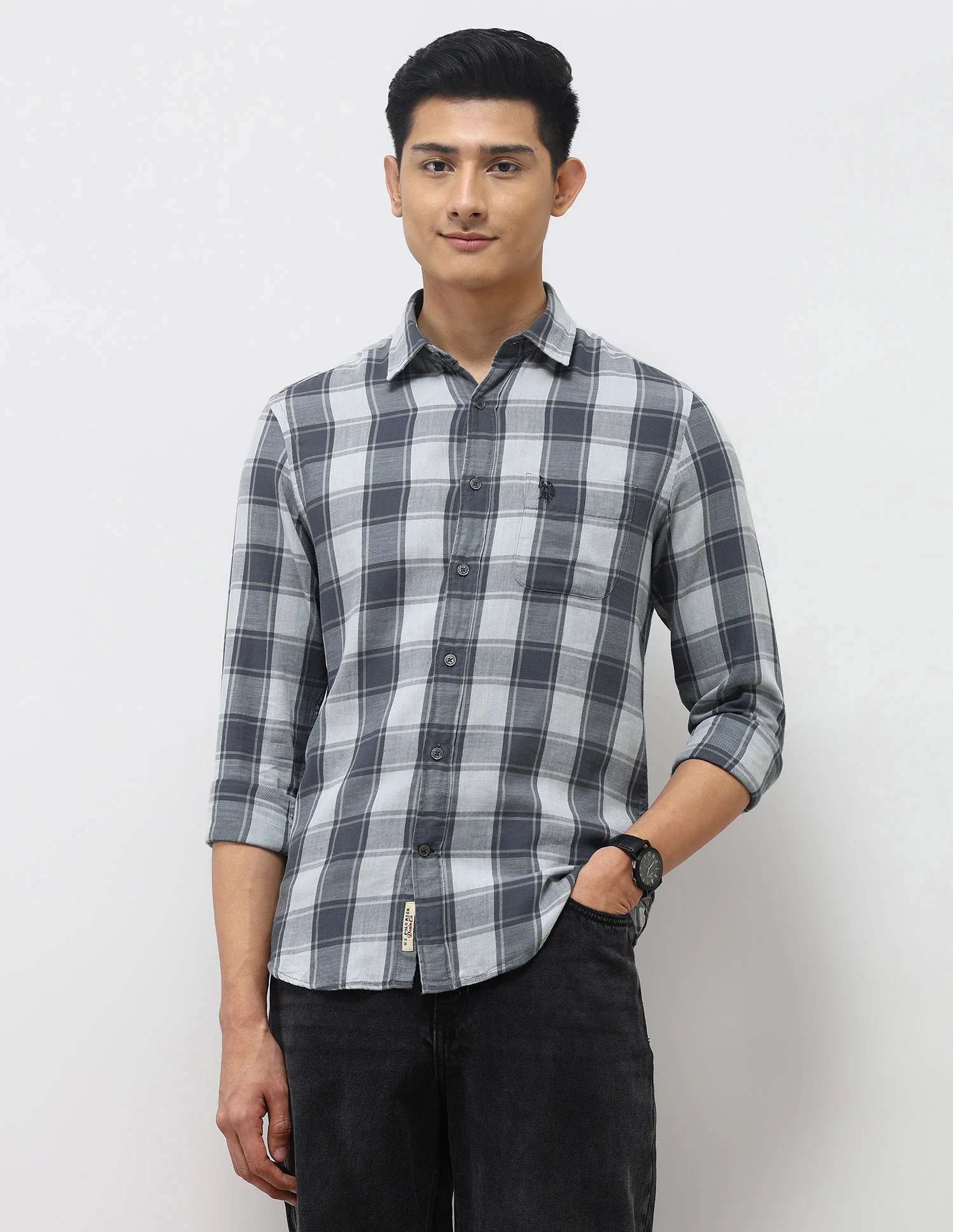 Plaid Checked Twill Shirt
