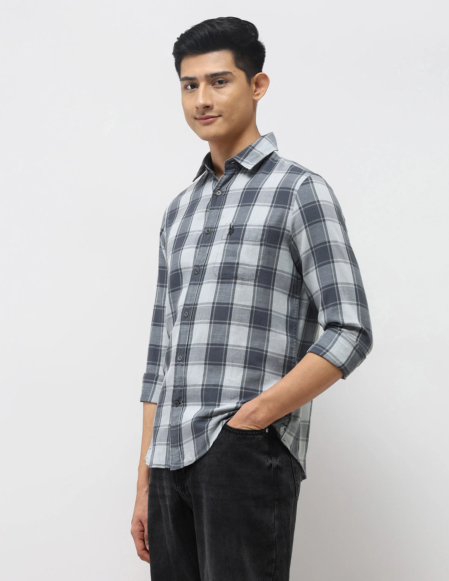 Plaid Checked Twill Shirt - Image 4