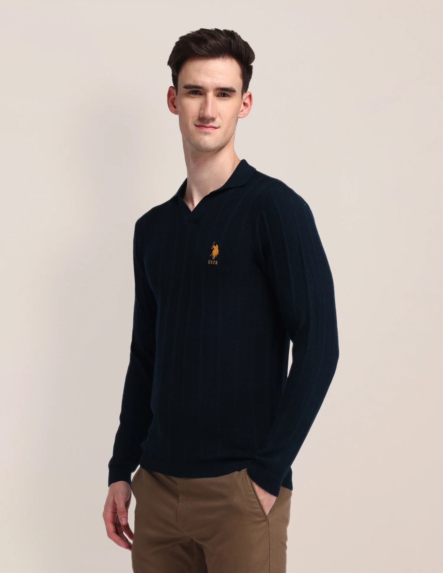 Polo Neck Textured Sweater - Image 4