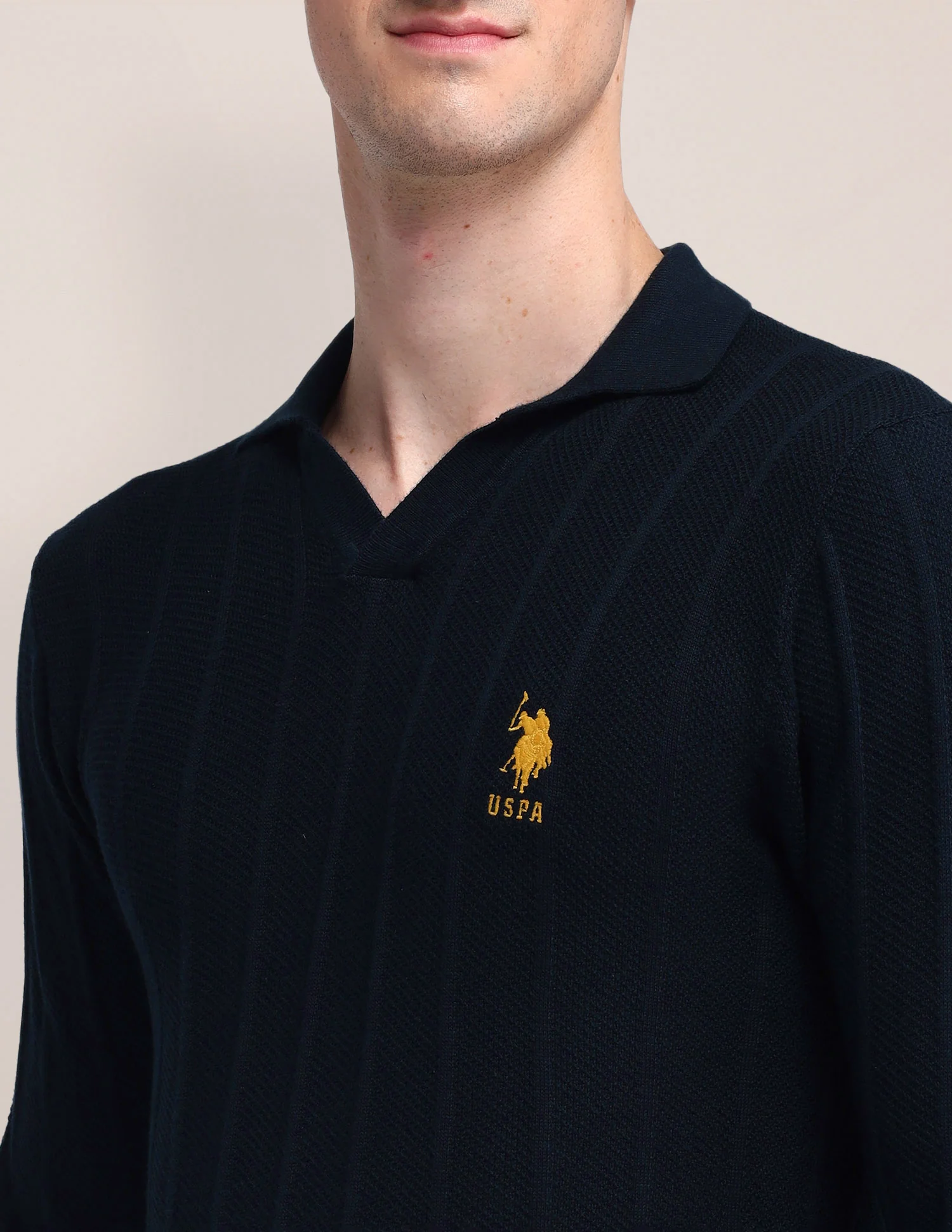 Polo Neck Textured Sweater - Image 7