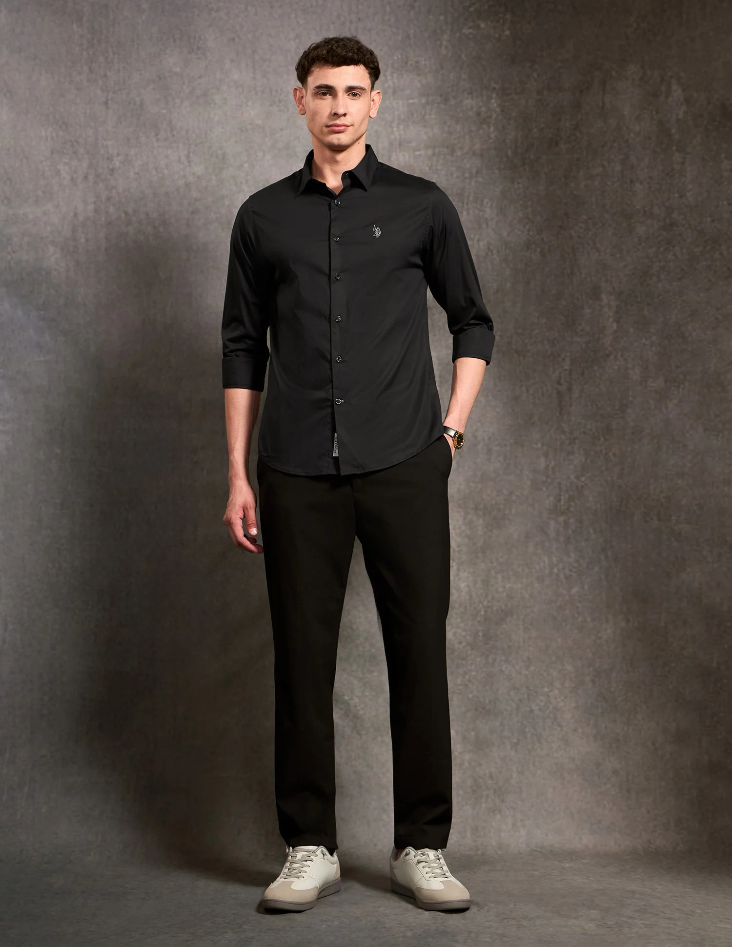 Poplin Black & Gold Shirt - Image 3