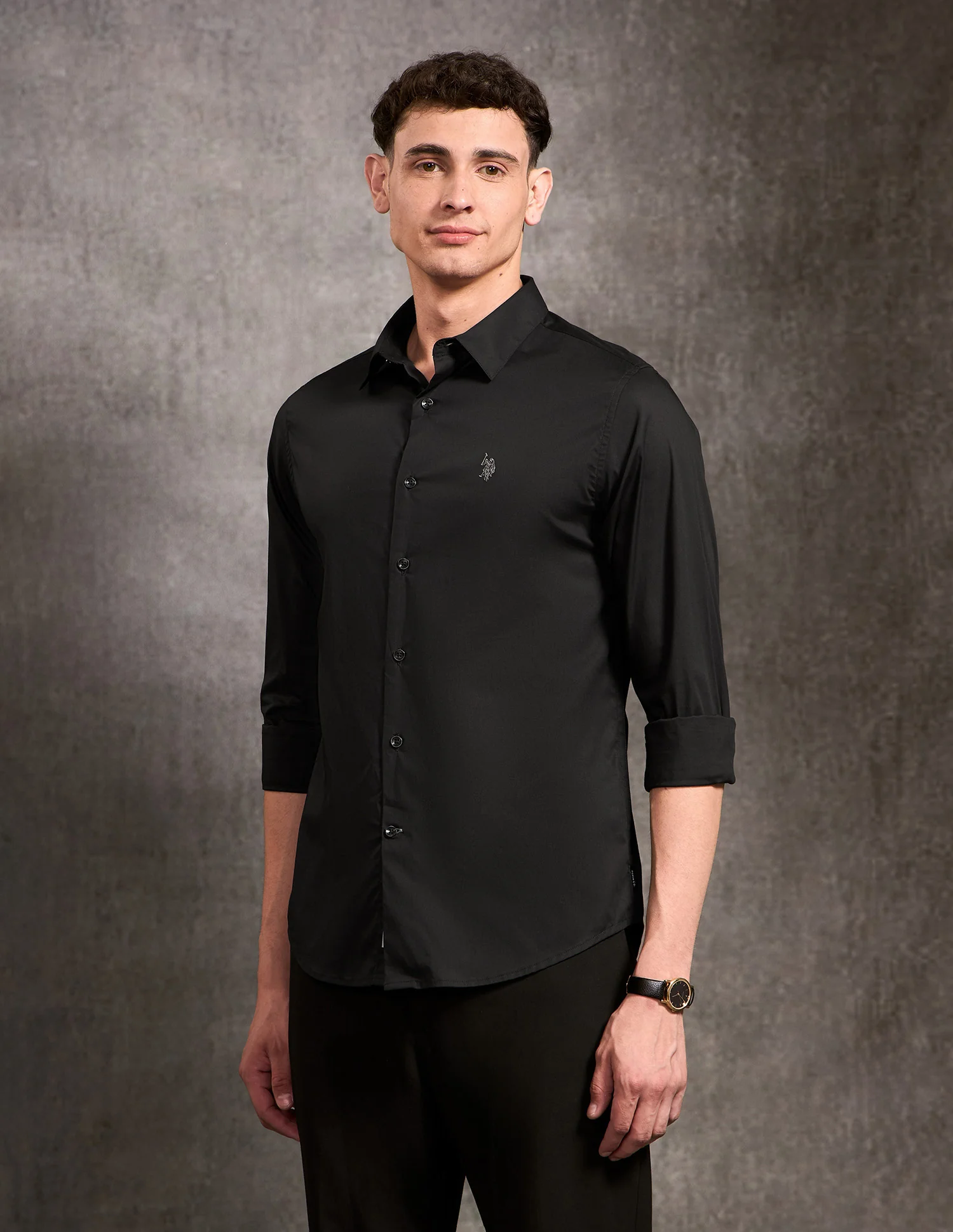 Poplin Black & Gold Shirt - Image 4