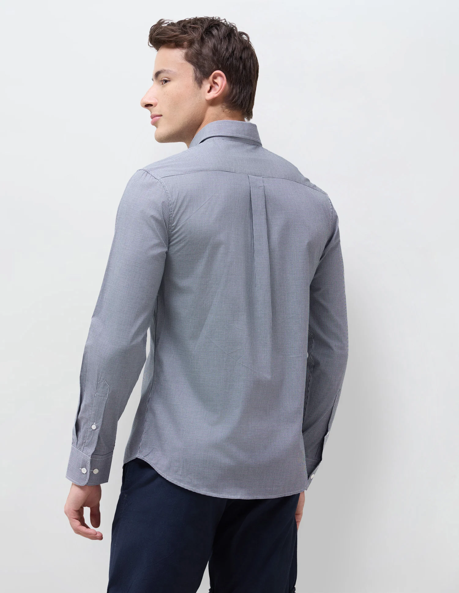 Poplin Micro Checked Shirt - Image 5