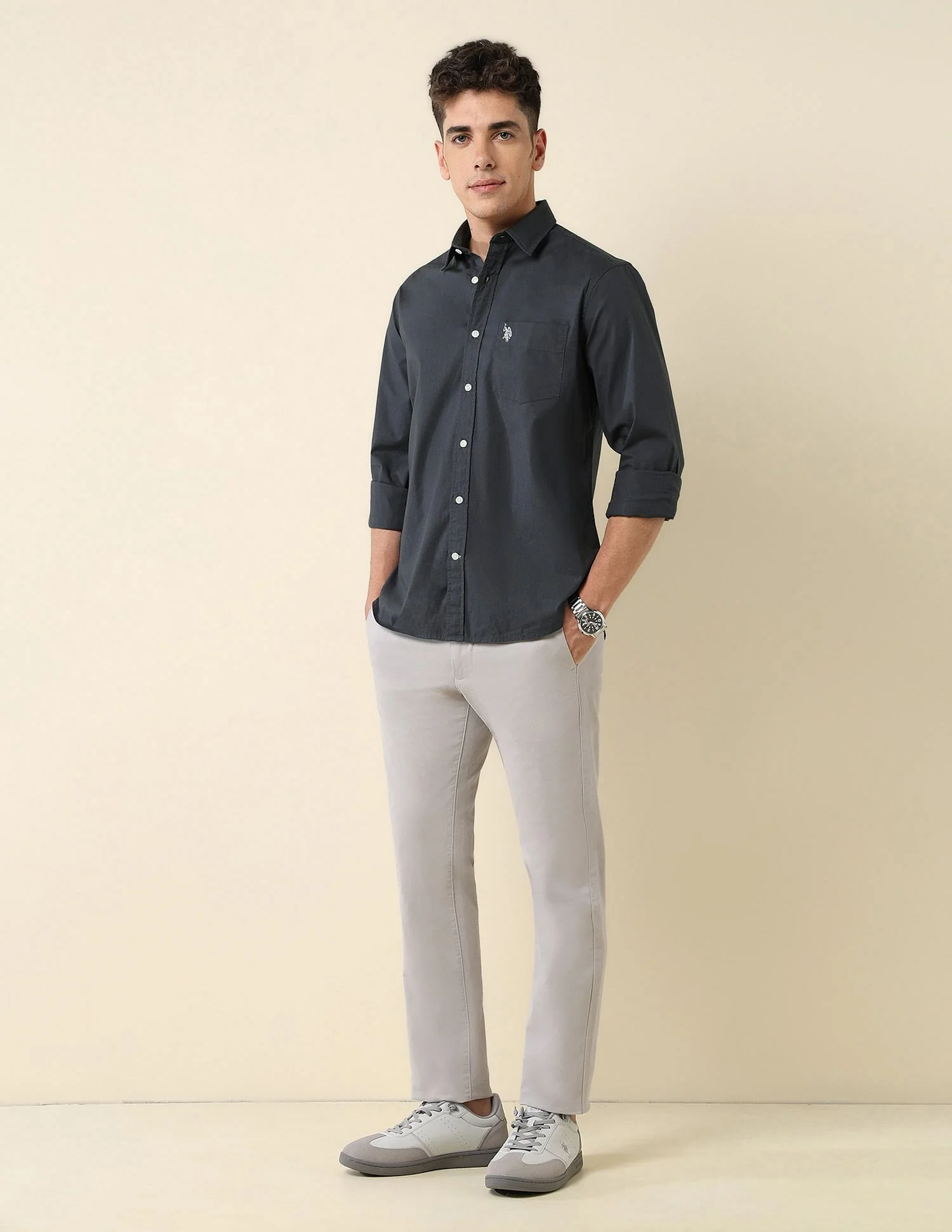Poplin Solid Stretch Shirt - Image 3