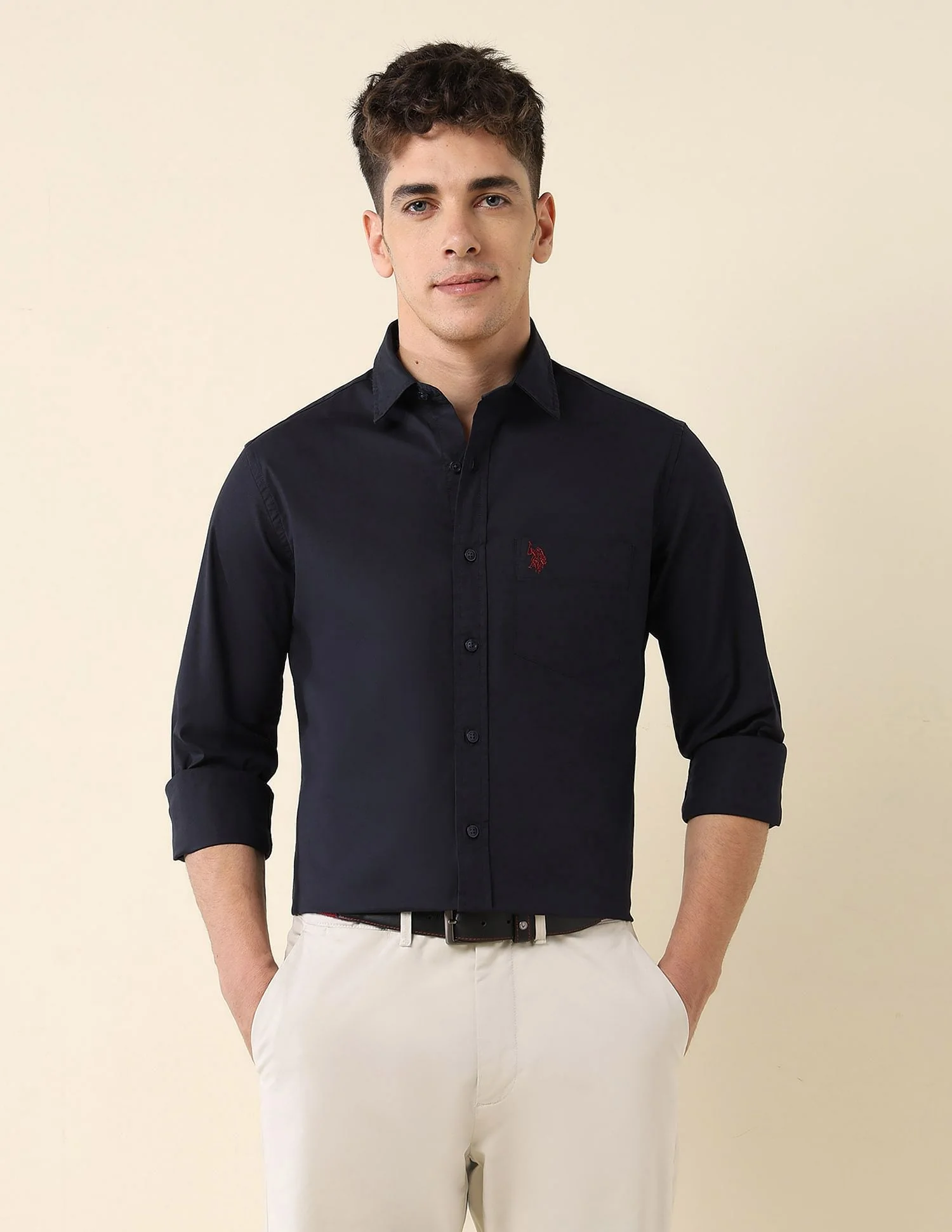 Poplin Solid Stretch Shirt